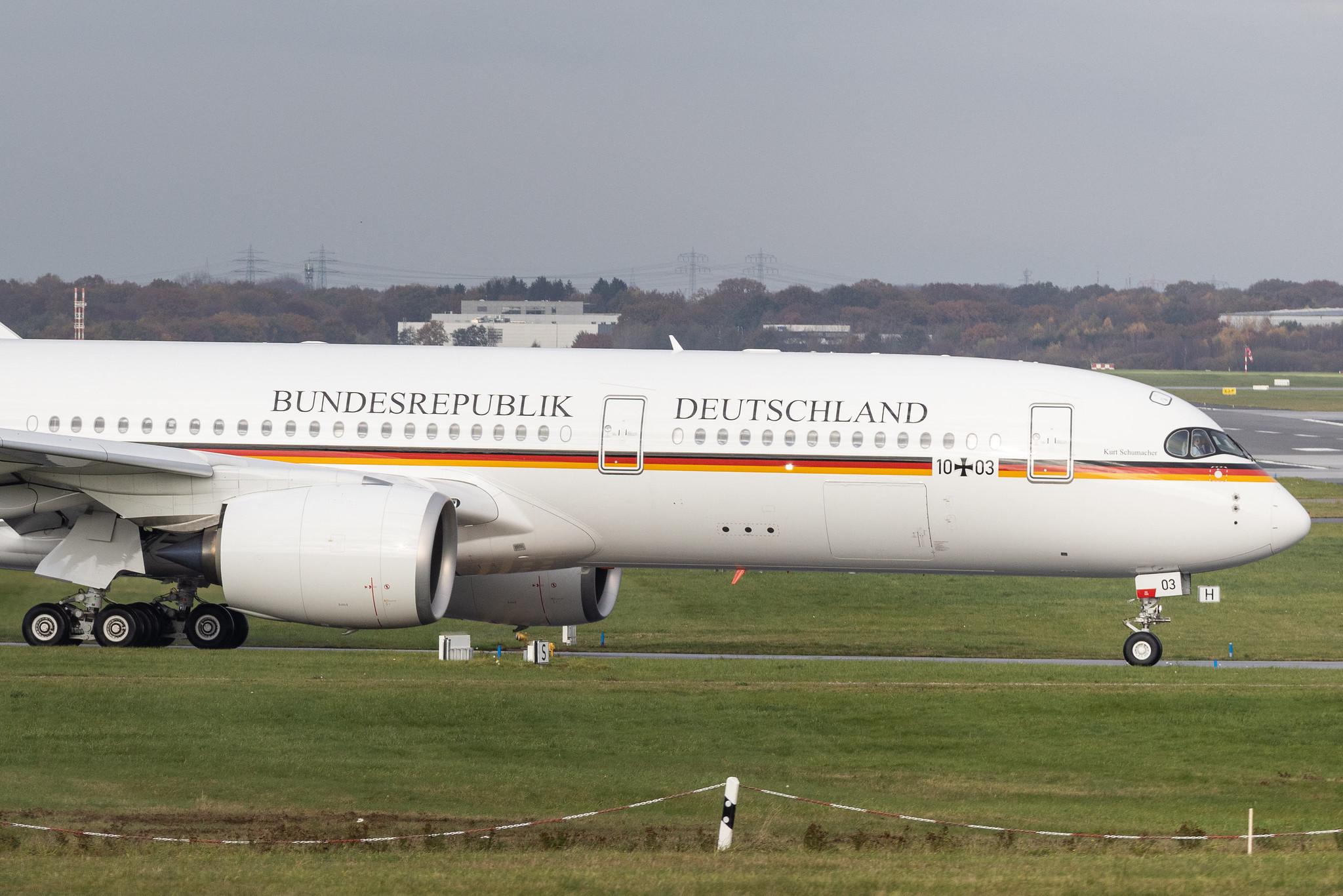Hamburg Airport: Hamburg Airport: German Air Force  (/ GAF) | Airbus A350-941 A359  | 10+03 | MSN 416