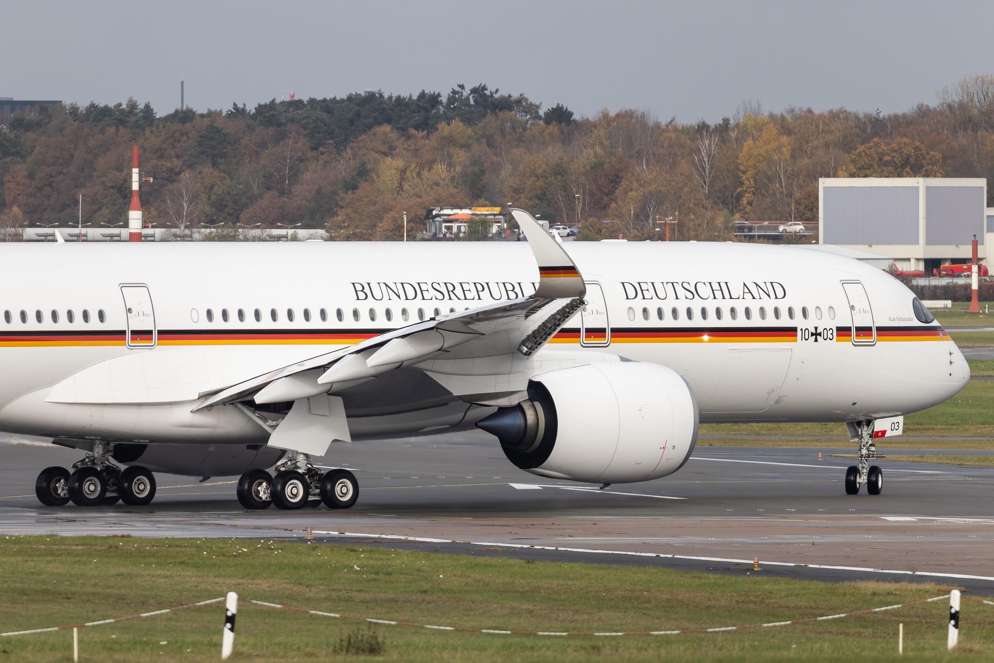 Hamburg Airport: Hamburg Airport: German Air Force  (/ GAF) | Airbus A350-941 A359  | 10+03 | MSN 416