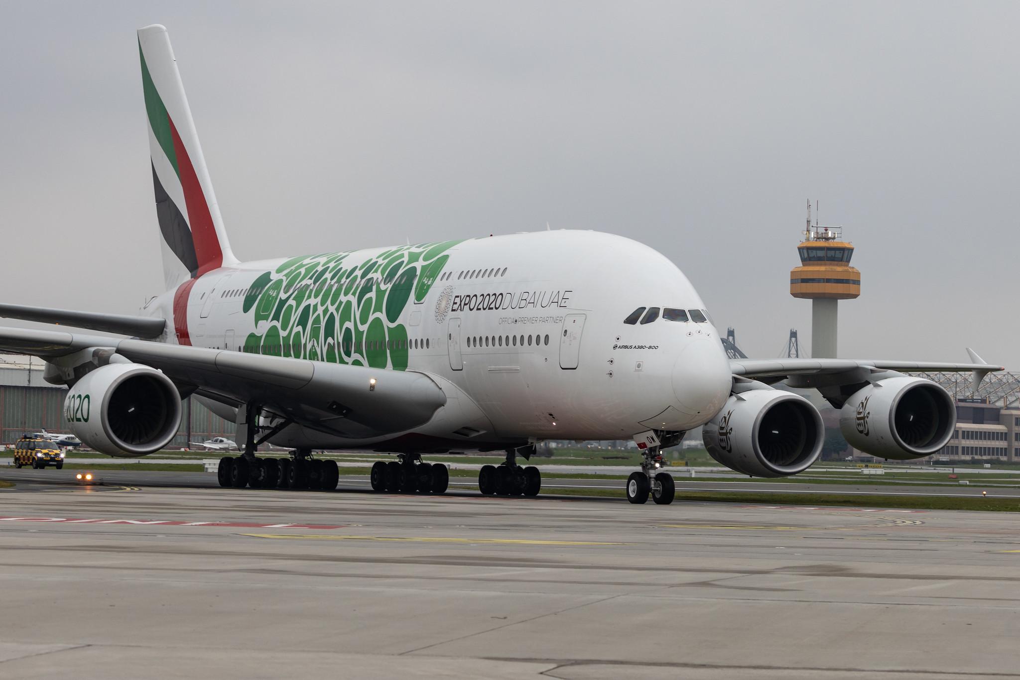 Hamburg Airport: Emirates (EK / UAE) |  Livery: Expo 2020 - Sustainability Livery |  Airbus A380-861 A388 | A6-EOW | MSN 207