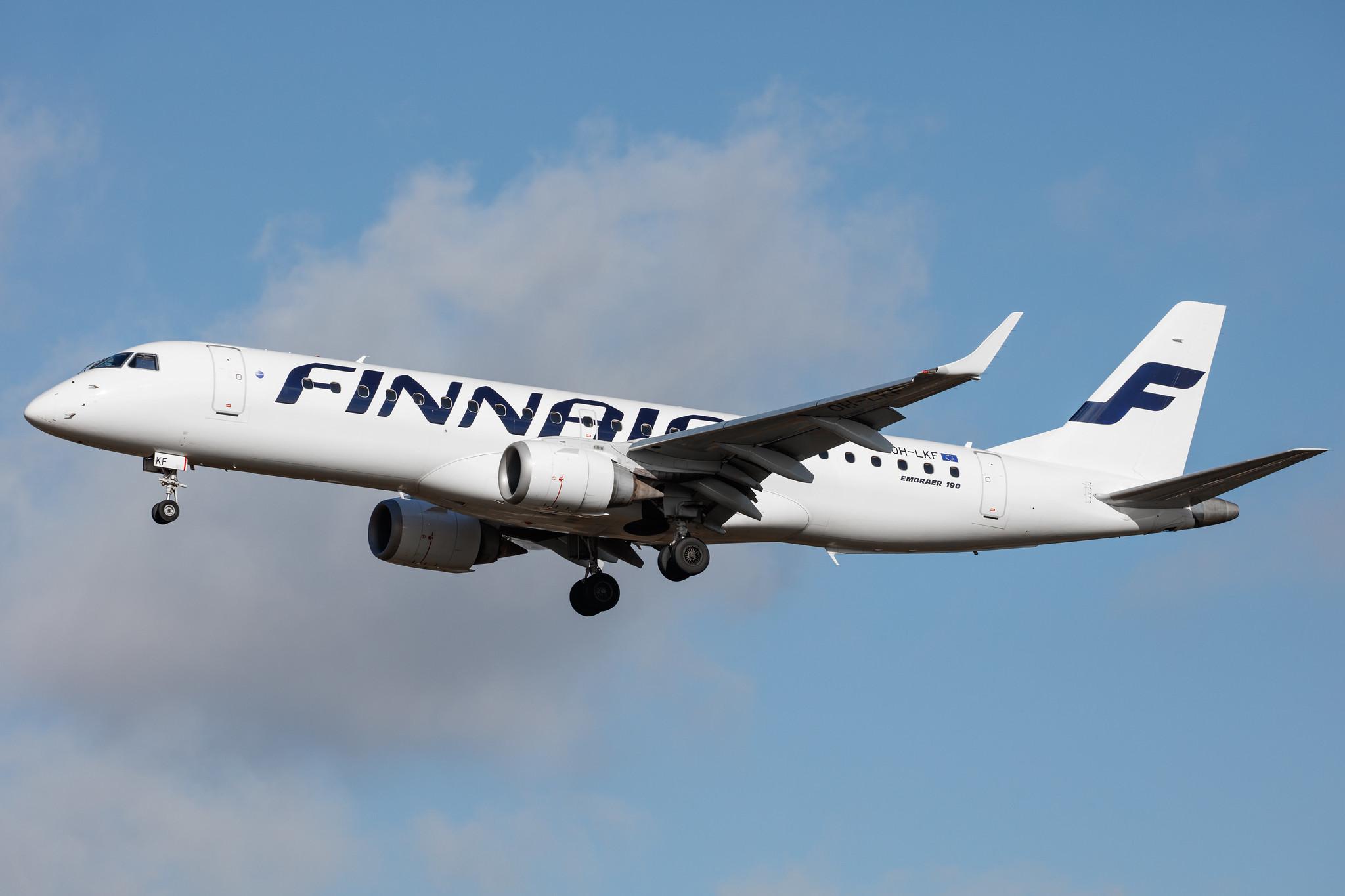 Hamburg Airport: Finnair (AY / FIN) | Operator: NORRA |  Embraer E190LR E190 | OH-LKF | MSN 19000066