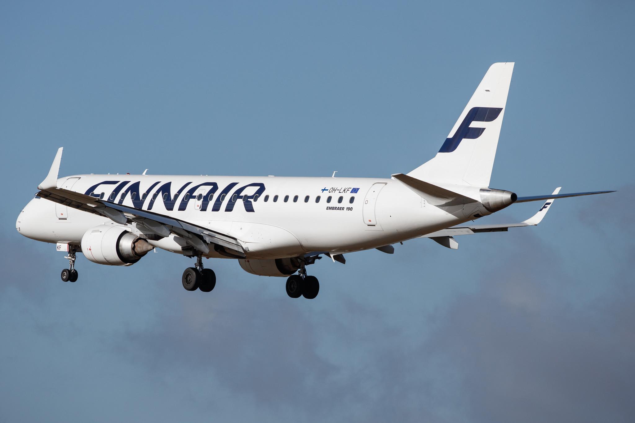 Hamburg Airport: Finnair (AY / FIN) | Operator: NORRA |  Embraer E190LR E190 | OH-LKF | MSN 19000066