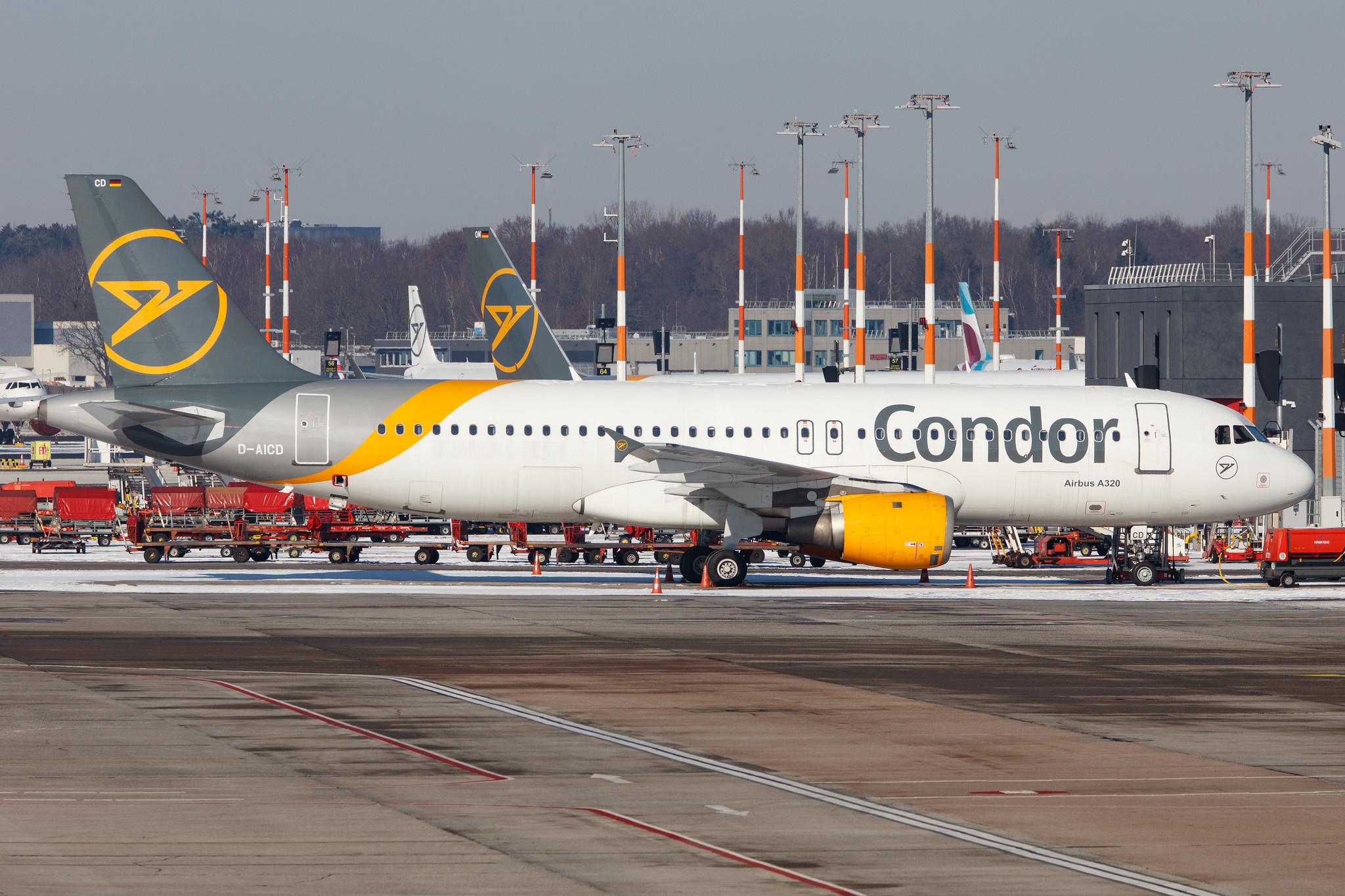 Hamburg Airport: Condor (DE / CFG) |  Airbus A320-212 A320 | D-AICD | MSN 0884