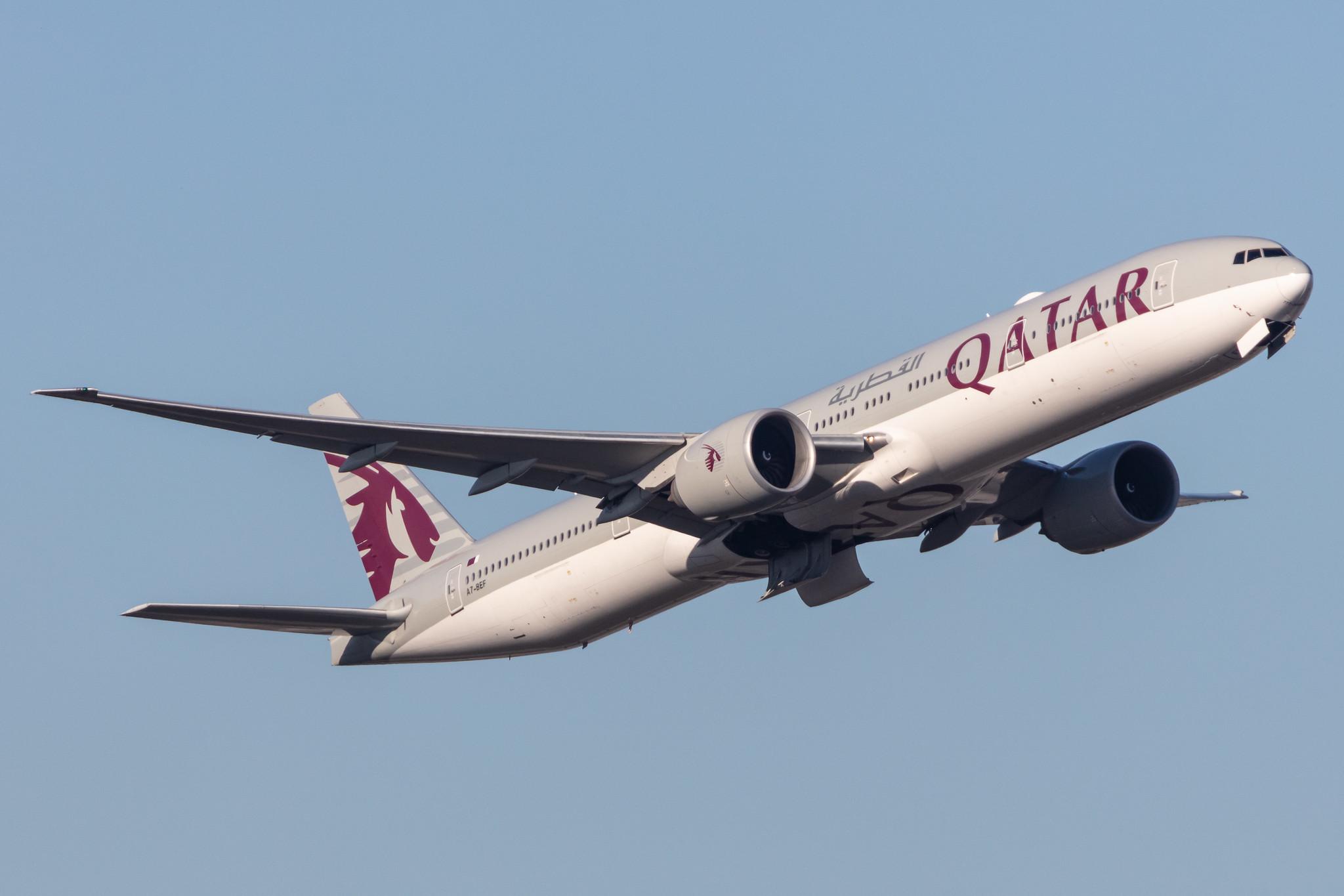 Frankfurt Airport: Qatar Airways (QR / QTR) |  Boeing 777-3DZ(ER) B77W | A7-BEF | MSN 60332
