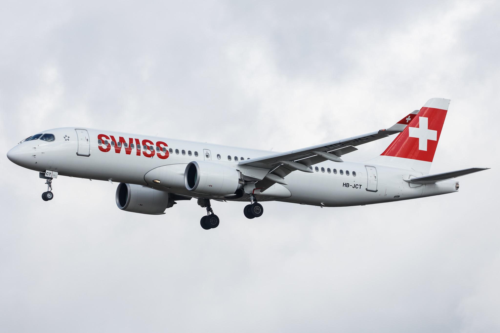 Hamburg Airport: Swiss (LX / SWR) |  Airbus A220-300 BCS3 | HB-JCT | MSN 55046