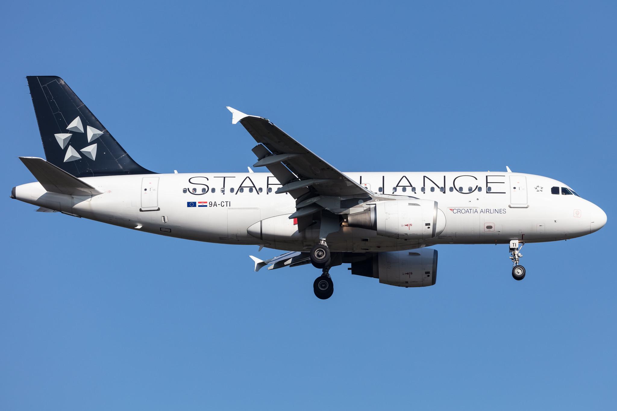 Frankfurt Airport: Croatia Airlines (OU / CTN) |  Livery: Star Alliance Livery |  Airbus A319-112 A319 | 9A-CTI | MSN 1029