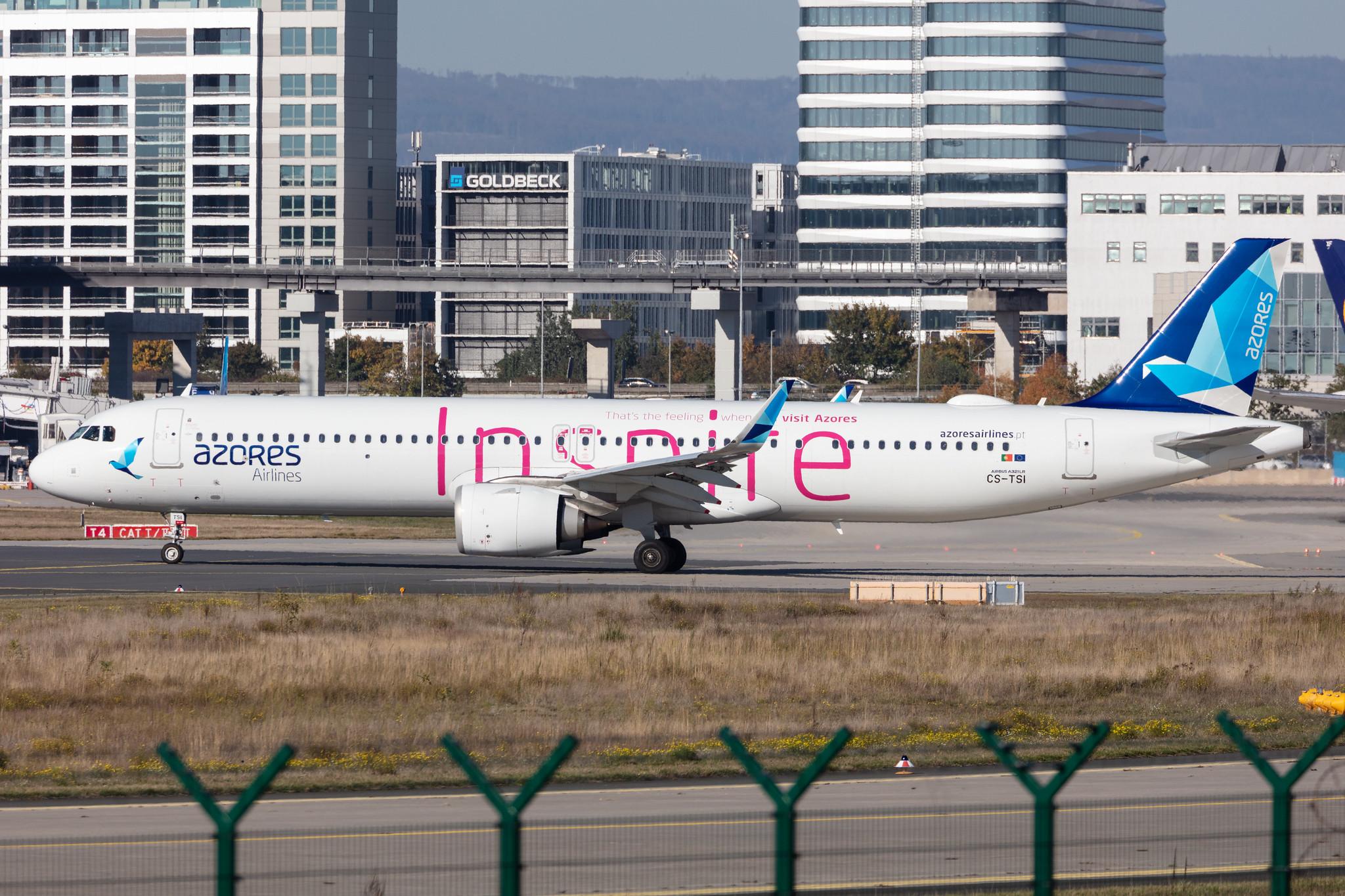 Frankfurt Airport: Azores Airlines (S4 / RZO) |  Livery: Inspire Livery |  Airbus A321-253NX A21N | CS-TSI | MSN 10074