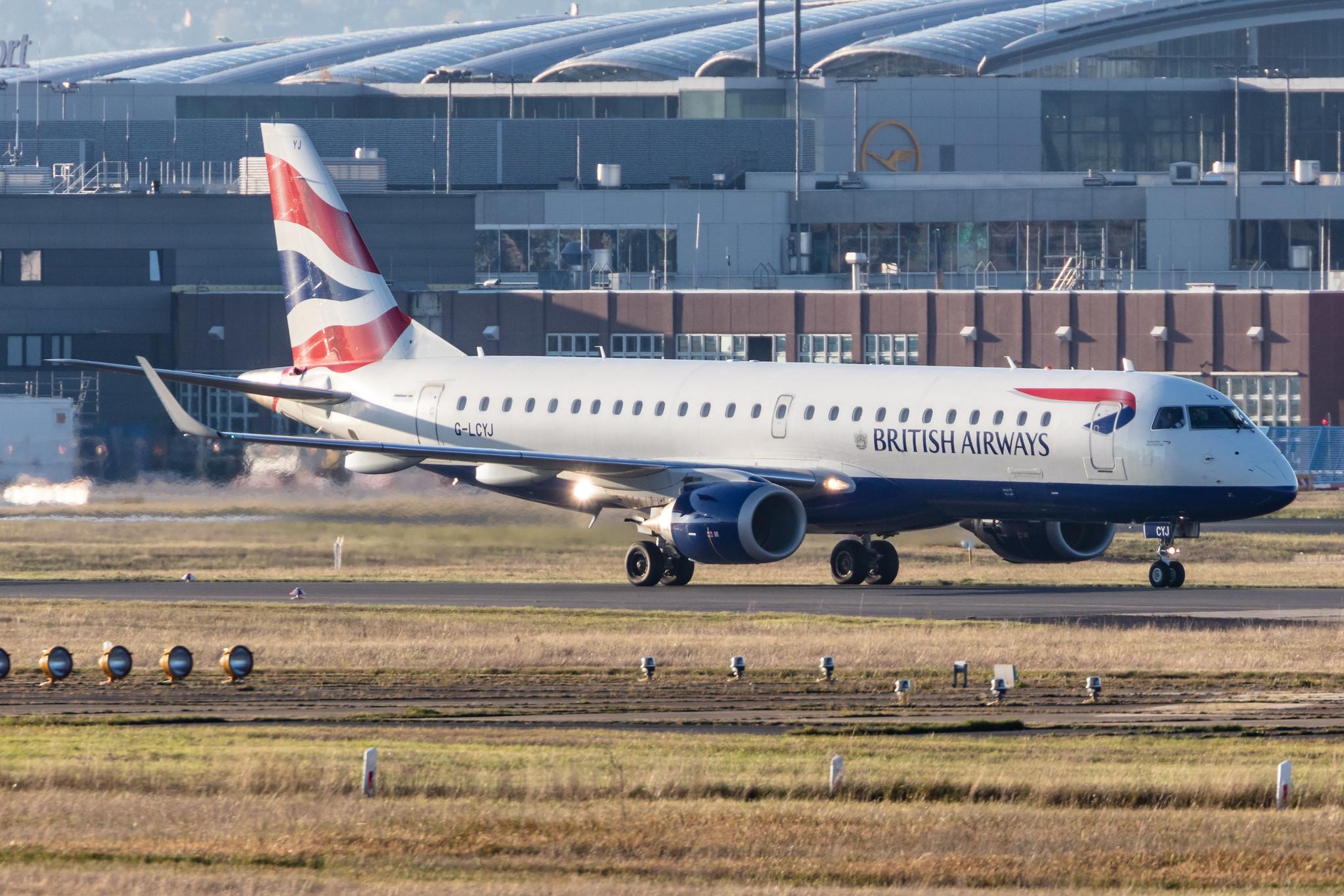 Frankfurt Airport: British Airways (BA / BAW) | Operator: BA CityFlyer |  Embraer E190SR E190 | G-LCYJ | MSN 19000339