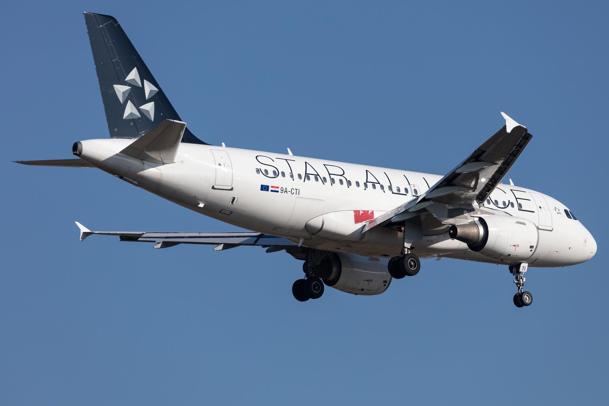 Frankfurt Airport: Croatia Airlines (OU / CTN) |  Livery: Star Alliance Livery |  Airbus A319-112 A319 | 9A-CTI | MSN 1029