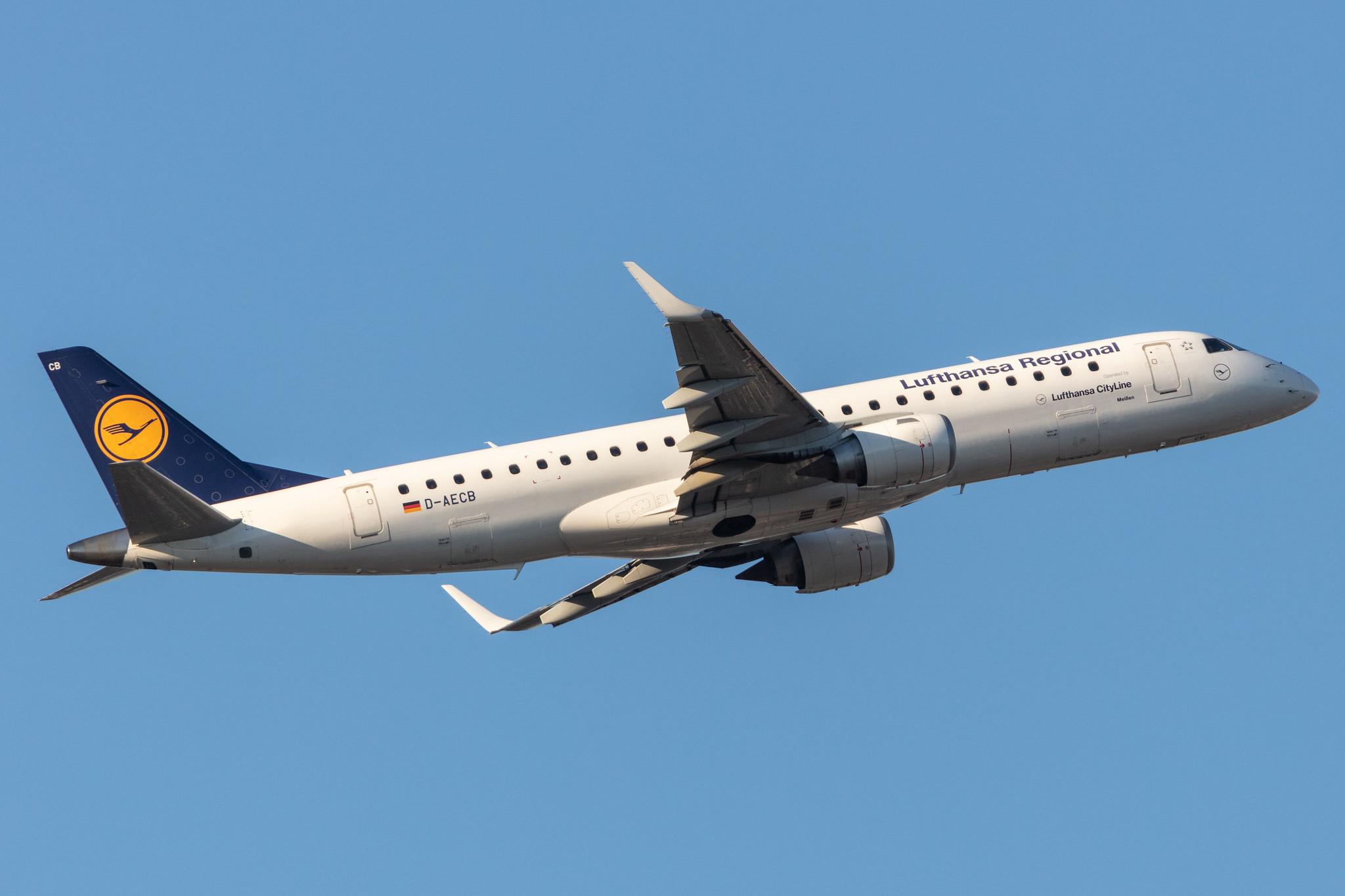 Frankfurt Airport: Lufthansa (LH / DLH) | Operator: Lufthansa CityLine |  Embraer E190LR E190 | D-AECB | MSN 19000332