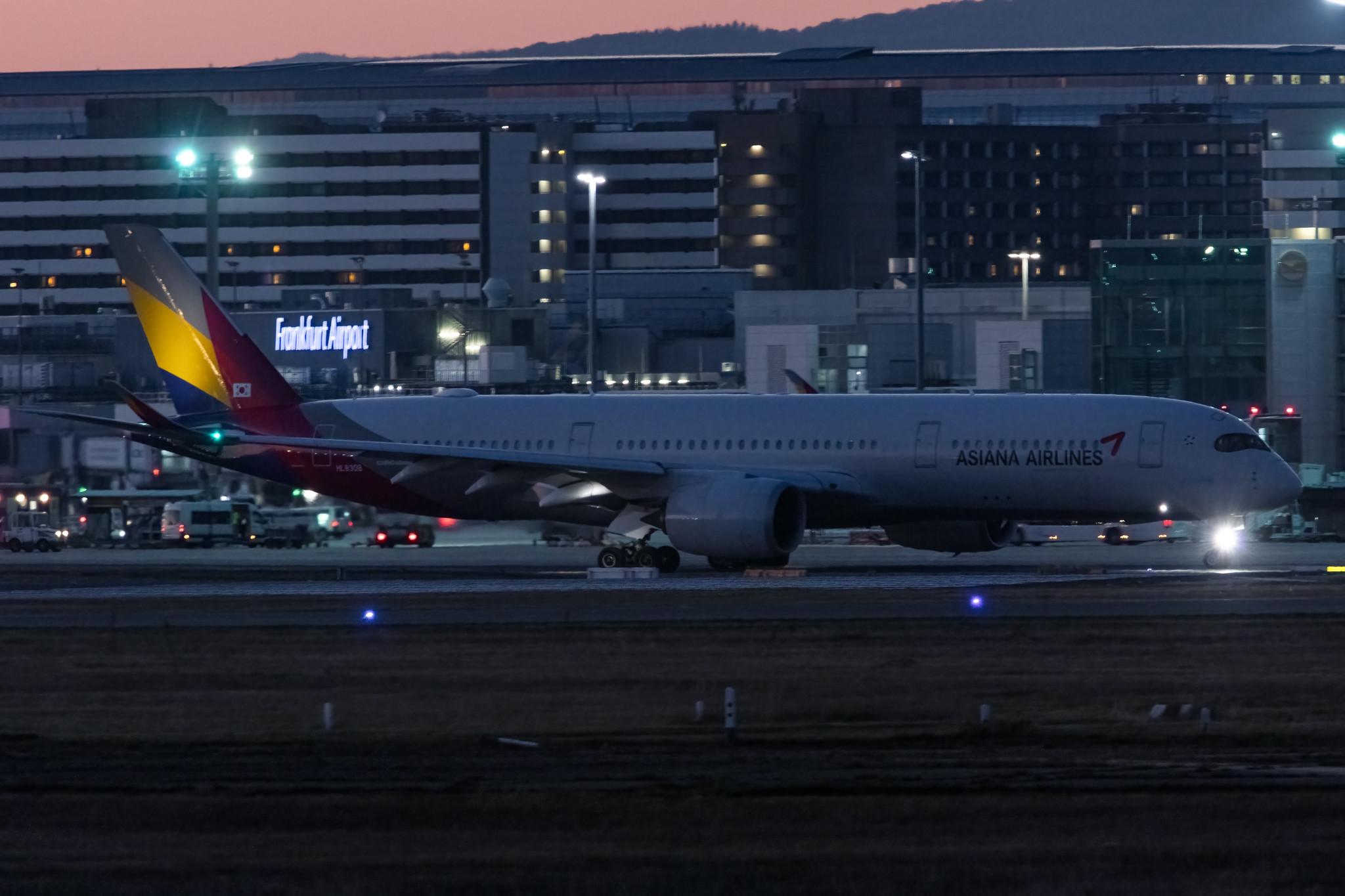 Frankfurt Airport: Asiana Airlines (OZ / AAR) |  Airbus A350-941 A359 | HL8308 | MSN 218