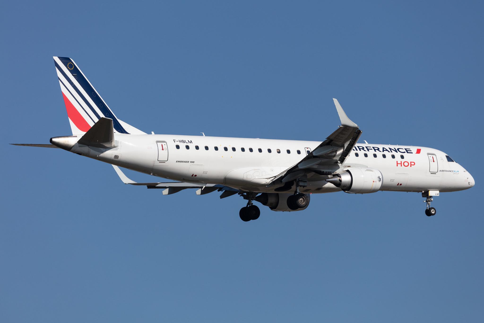 Frankfurt Airport: Air France (AF / AFR) | Operator: Air France Hop |  Embraer E190STD E190 | F-HBLM | MSN 19000768