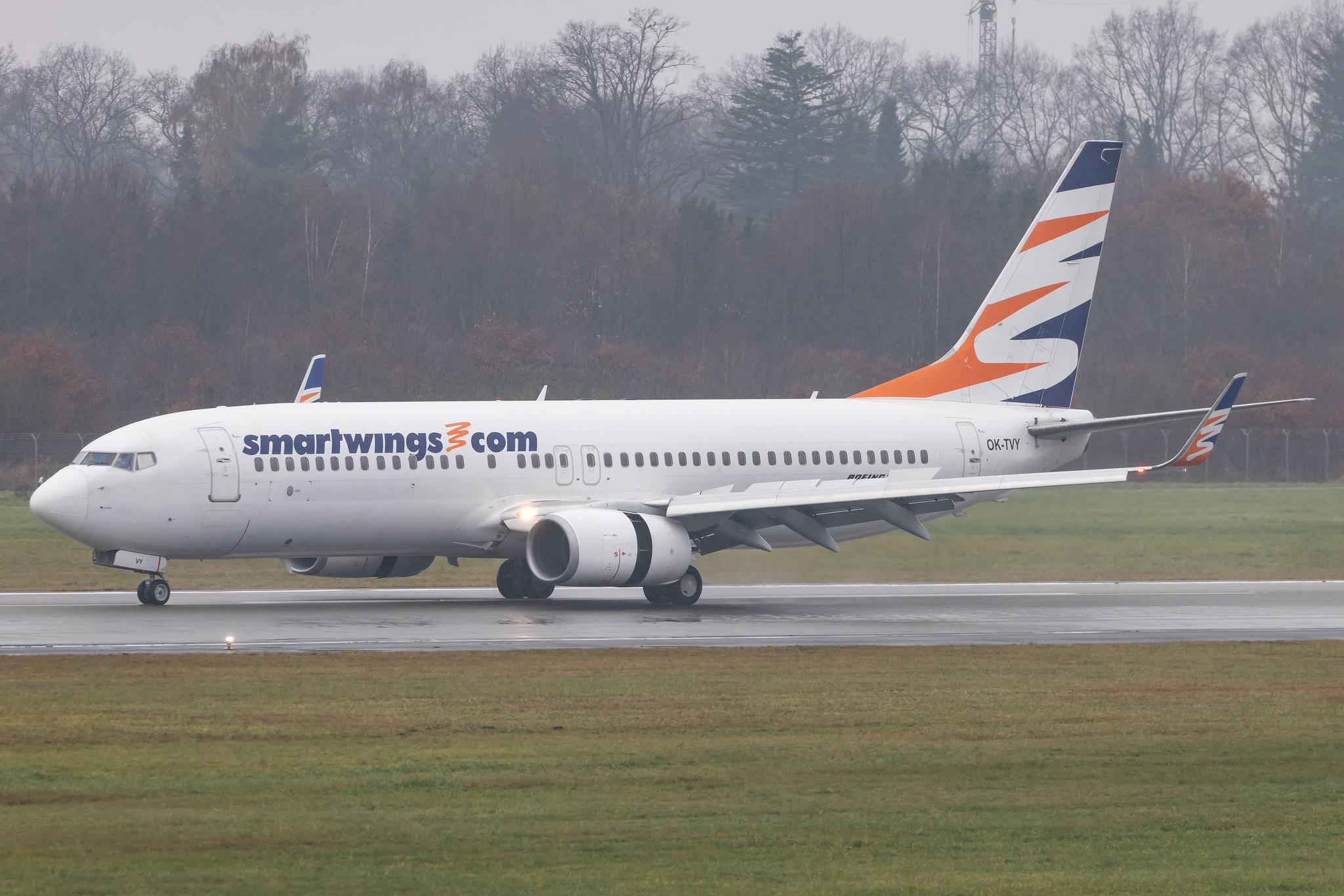Hamburg Airport: Smartwings (QS / TVS) |  Boeing 737-8Q8 B738 | OK-TVY | MSN 30724