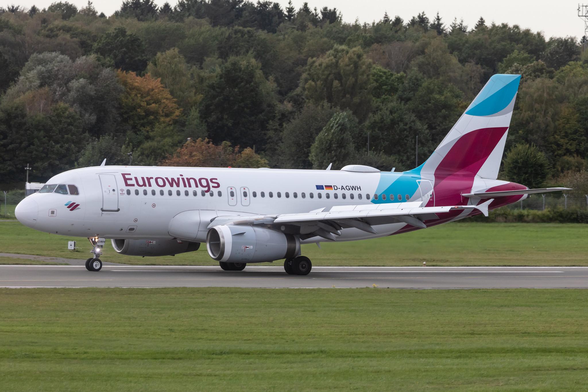Hamburg Airport: Eurowings (EW / EWG) |  Airbus A319-132 A319 | D-AGWH | MSN 3352