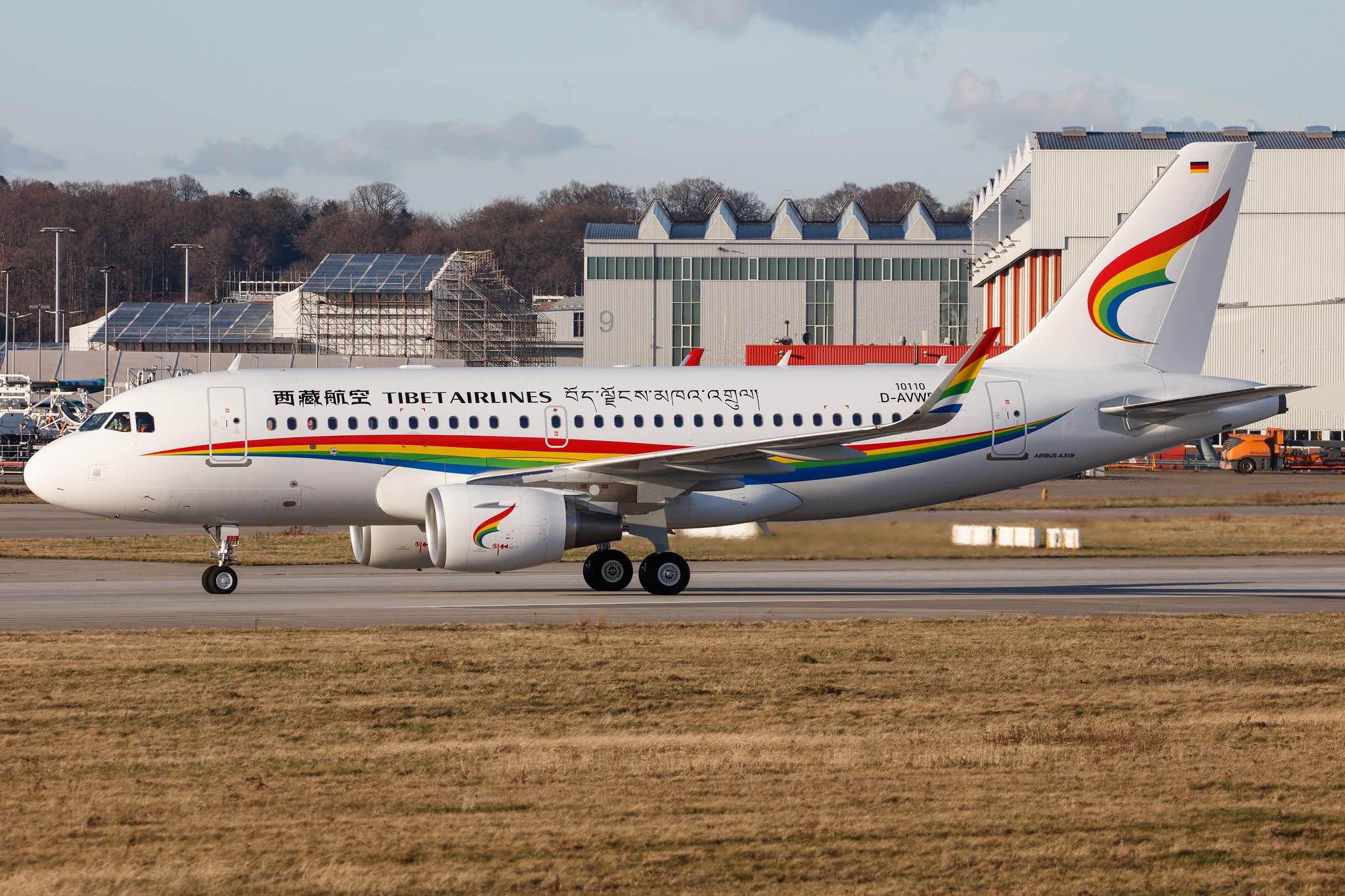 Hamburg Finkenwerder: Tibet Airlines (TV / TBA) |  Airbus A319-115SL A319 | D-AVWE (B-320G) | MSN 10110