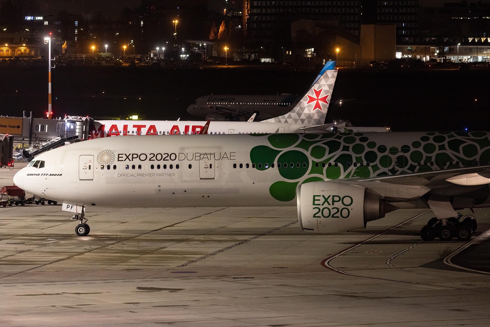 Hamburg Airport: Emirates (EK / UAE) |  Livery: Expo 2020 - Sustainability Livery |  Boeing 777-31H(ER) B77W | A6-EPF | MSN 42325