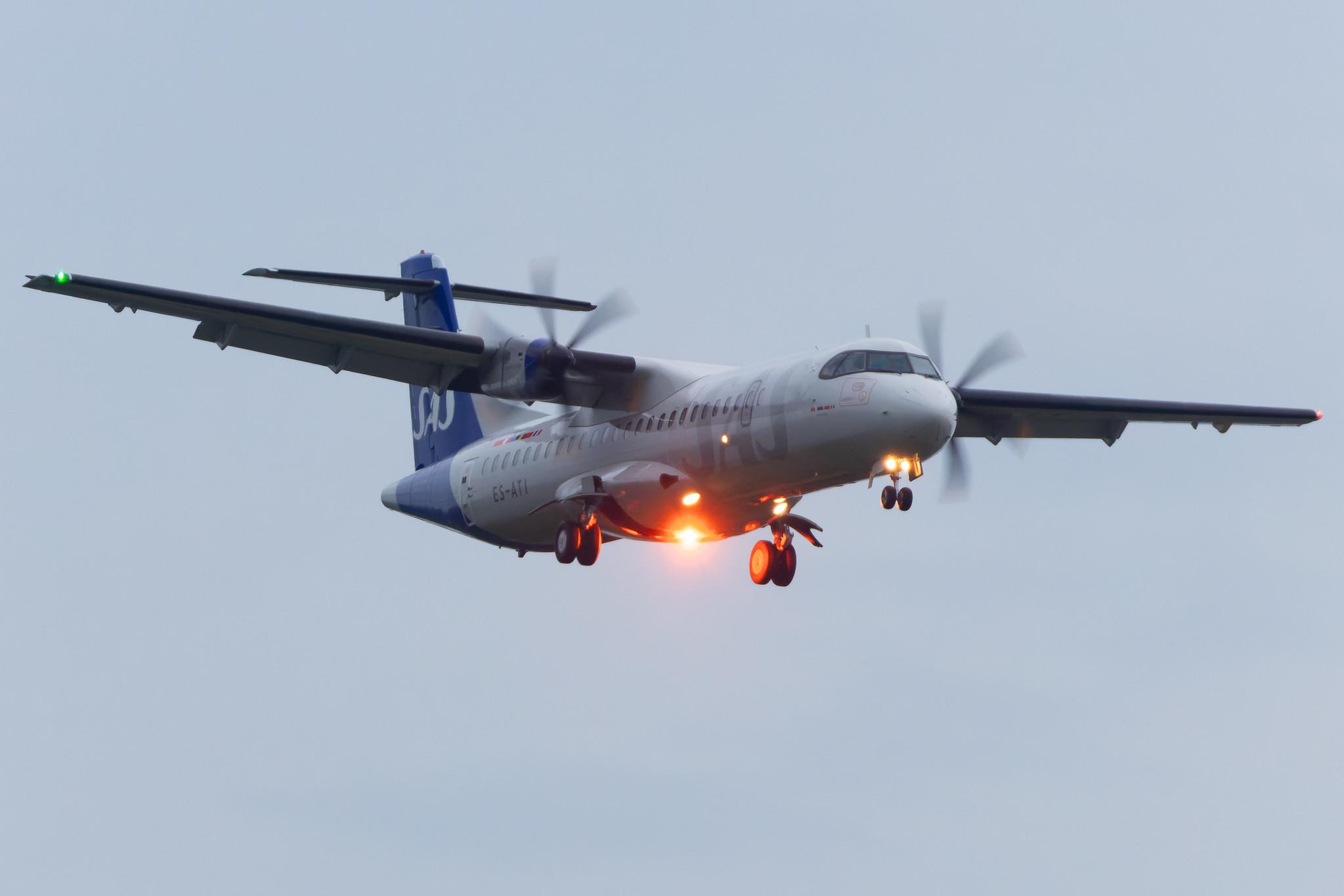Hamburg Airport: SAS (SK / SAS) | Operator: Xfly |  ATR 72-600 AT76 | ES-ATI | MSN 1075