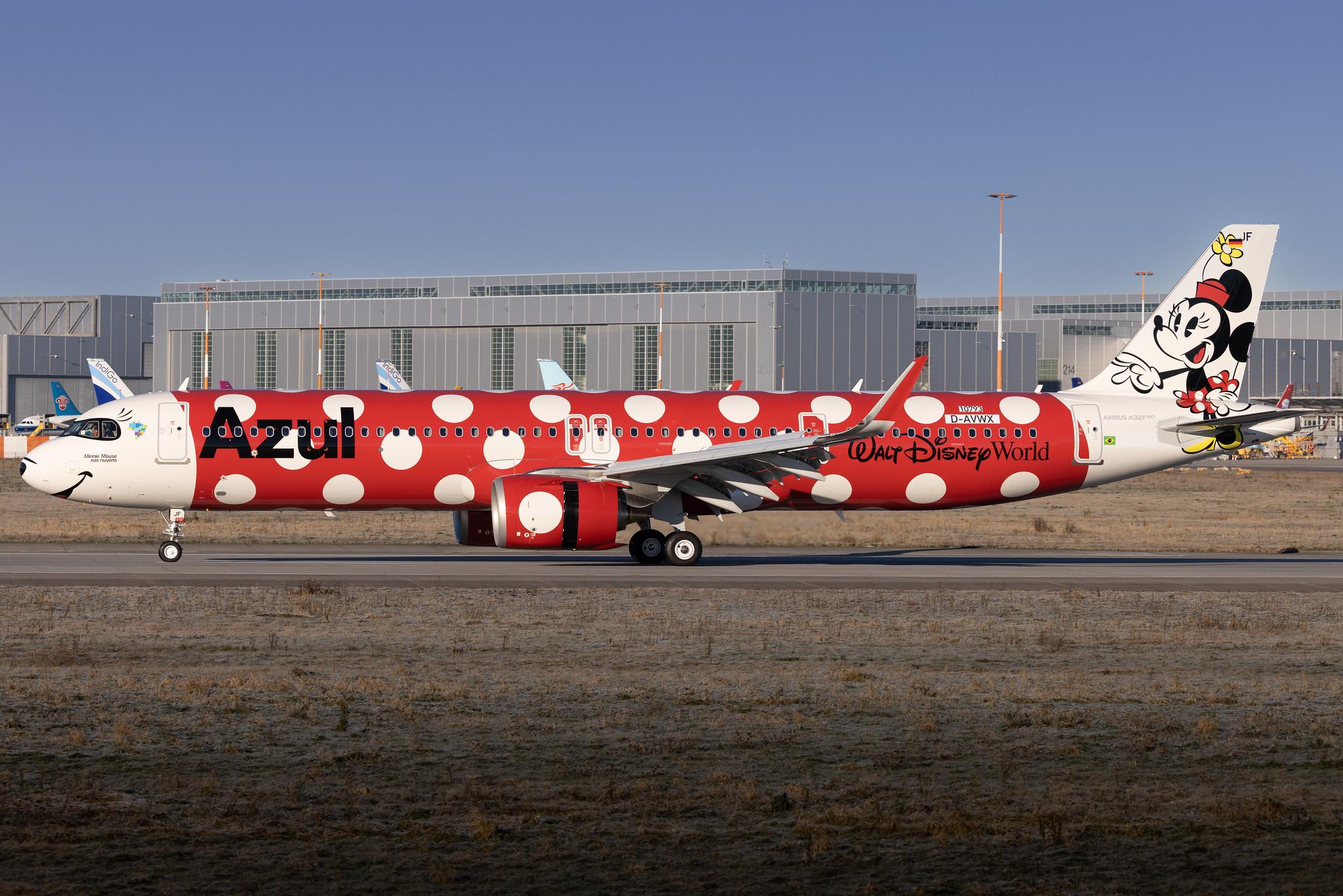 Hamburg Finkenwerder: Azul Linhas Aéreas Brasileiras  (AD / AZU) | Livery: Minnie Mouse - Walt Disney World | Airbus A321-251NX A21N | D-AVWX (PR-YJF) | MSN 10793