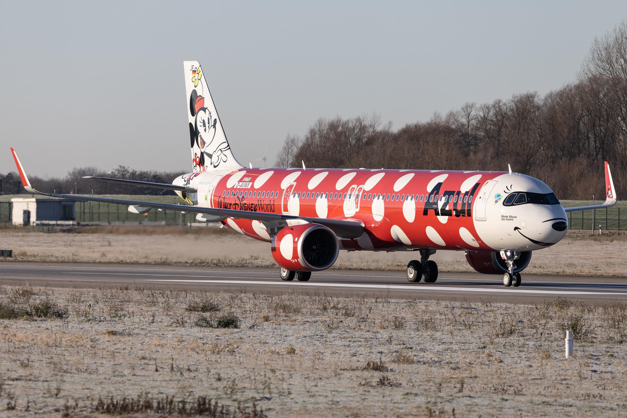 Hamburg Finkenwerder: Azul Linhas Aéreas Brasileiras  (AD / AZU) | Livery: Minnie Mouse - Walt Disney World | Airbus A321-251NX A21N | D-AVWX (PR-YJF) | MSN 10793