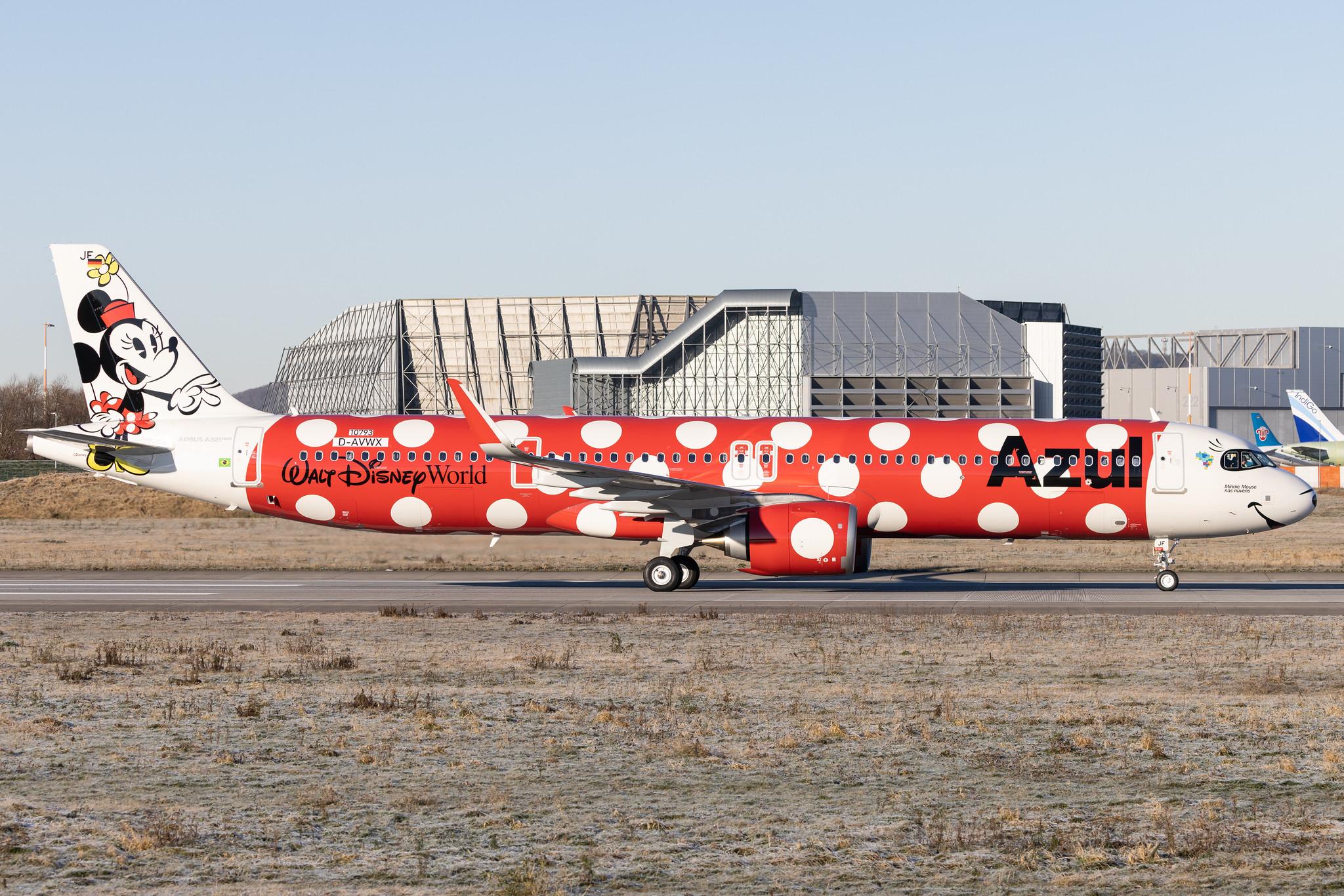 Hamburg Finkenwerder: Azul Linhas Aéreas Brasileiras  (AD / AZU) | Livery: Minnie Mouse - Walt Disney World | Airbus A321-251NX A21N | D-AVWX (PR-YJF) | MSN 10793