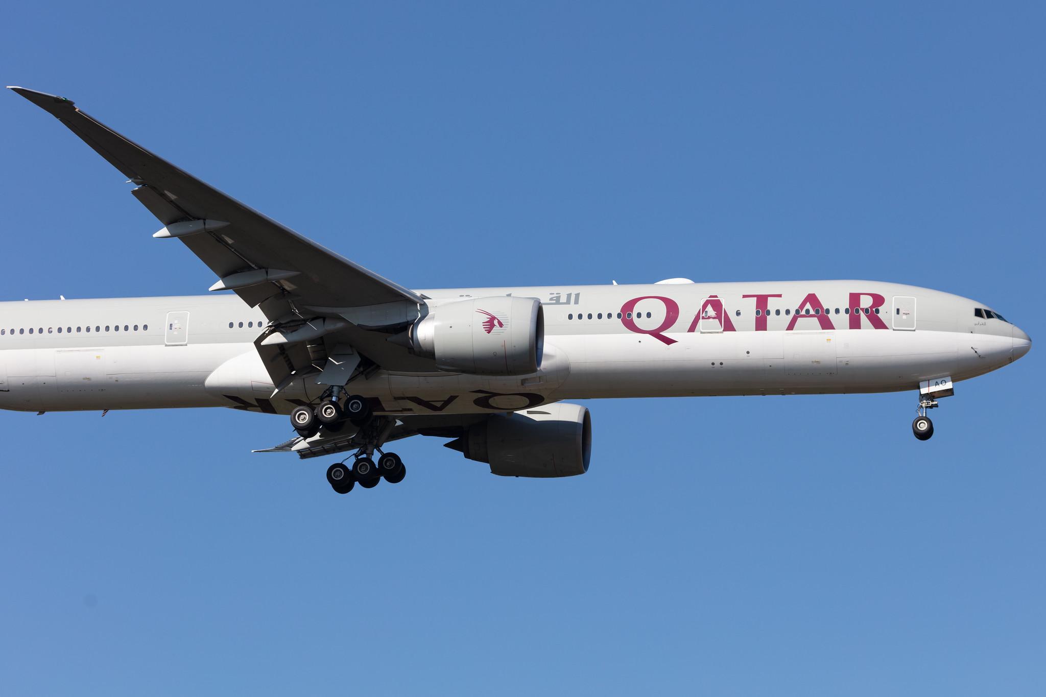 Frankfurt Airport: Qatar Airways (QR / QTR) |  Boeing 777-3DZ(ER) B77W | A7-BAO | MSN 36011