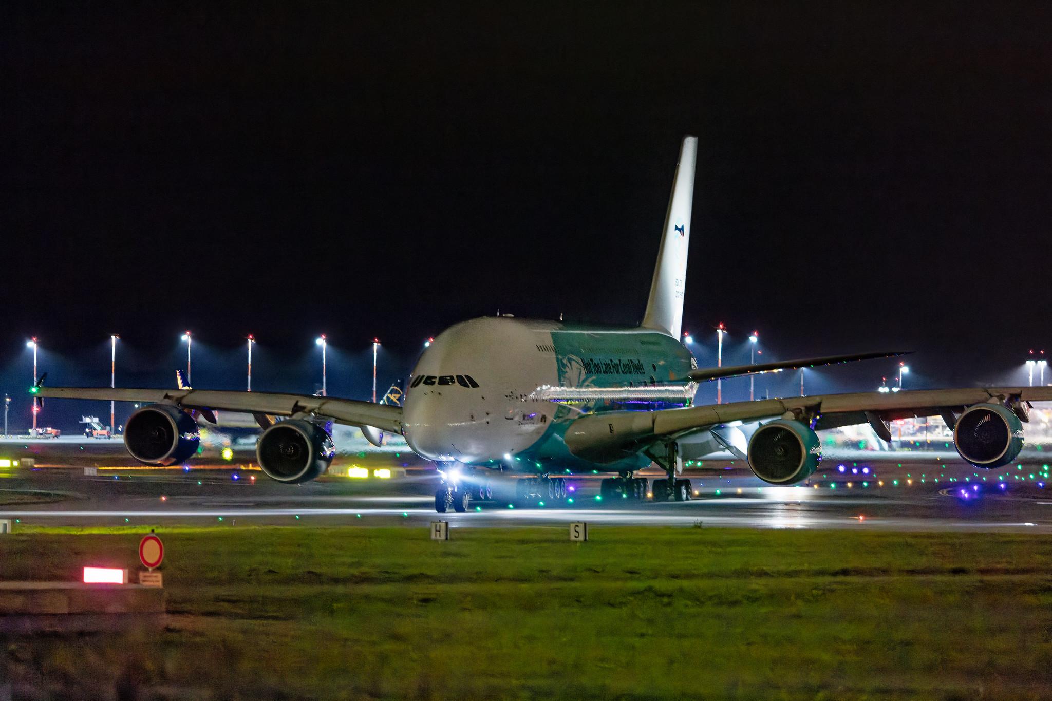 Hamburg Airport: Hi Fly (5K / HFY) |  Livery: Save the Coral Reefs Livery | Operator: Hi Fly Malta |  Airbus A380-841 A388 | 9H-MIP | MSN 006