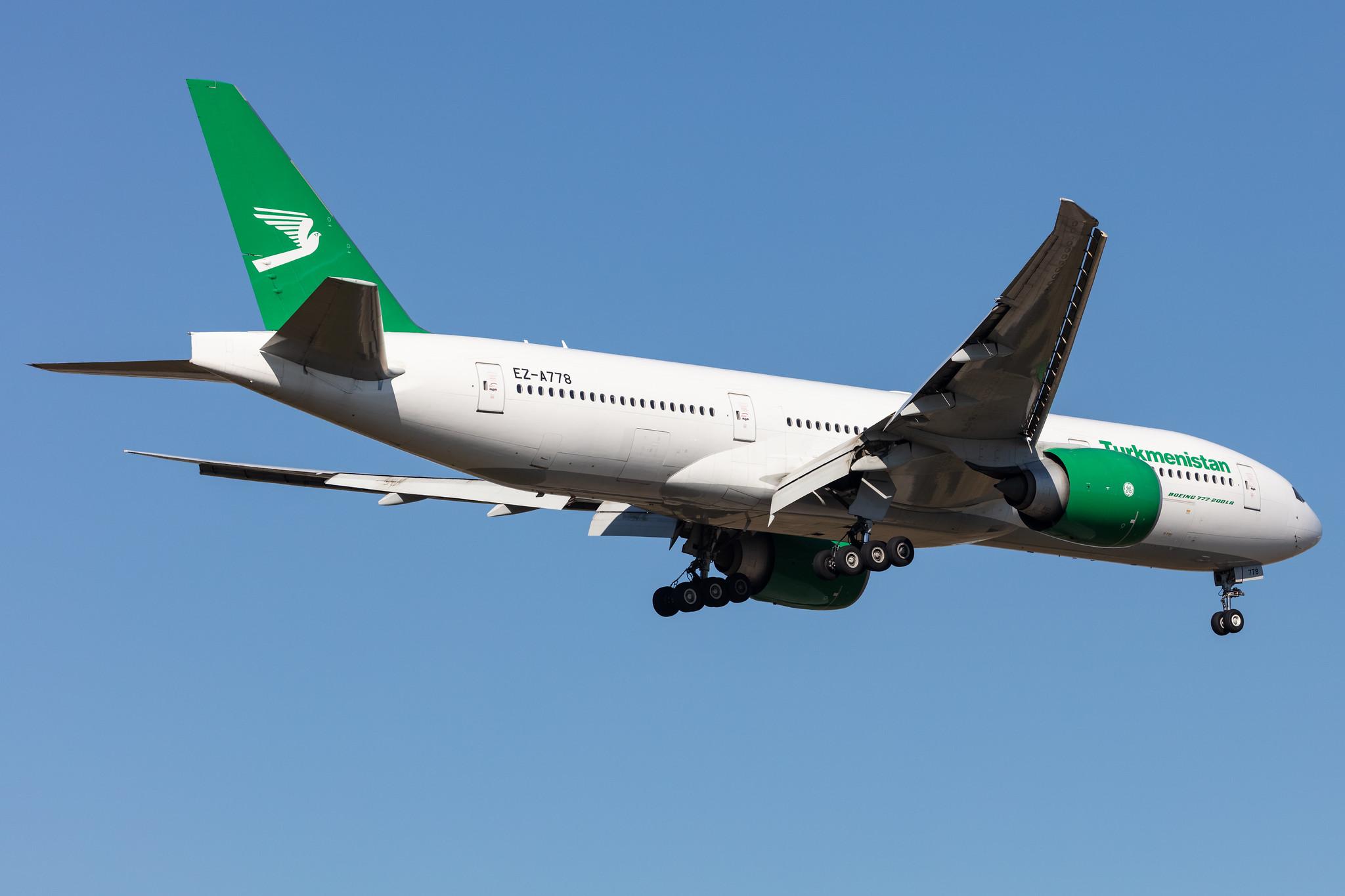 Frankfurt Airport: Turkmenistan Airlines (T5 / TUA) |  Boeing 777-22K(LR) B77L | EZ-A778 | MSN 42296