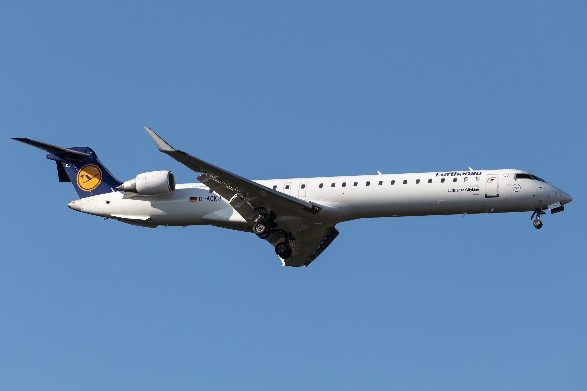 Frankfurt Airport: Lufthansa (LH / DLH) | Operator: Lufthansa CityLine |  Mitsubishi CRJ-900LR CRJ9 | D-ACKJ | MSN 15089