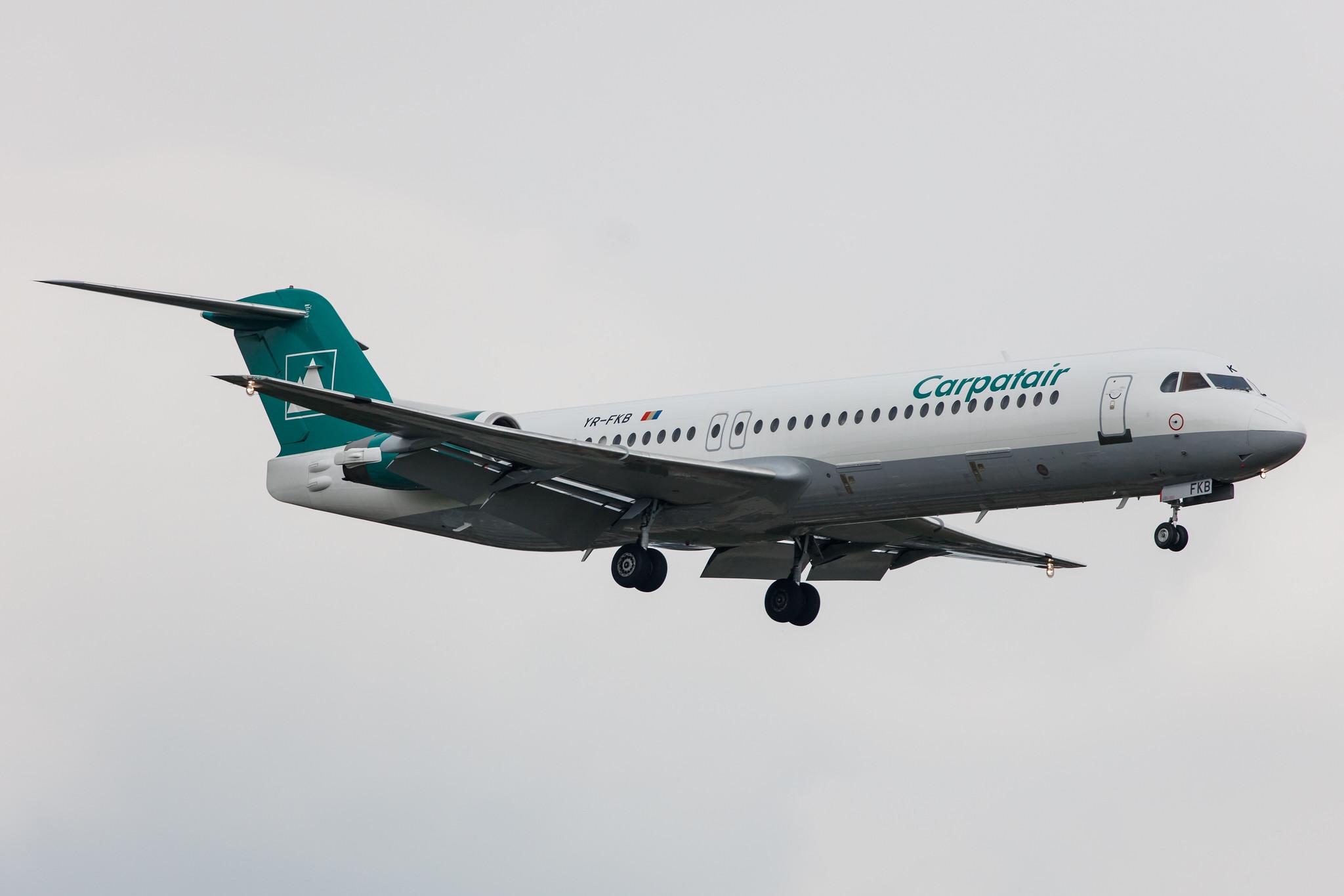 Hamburg Airport: Carpatair (V3 / KRP) |  Fokker 100 F100 | YR-FKB | MSN 11369