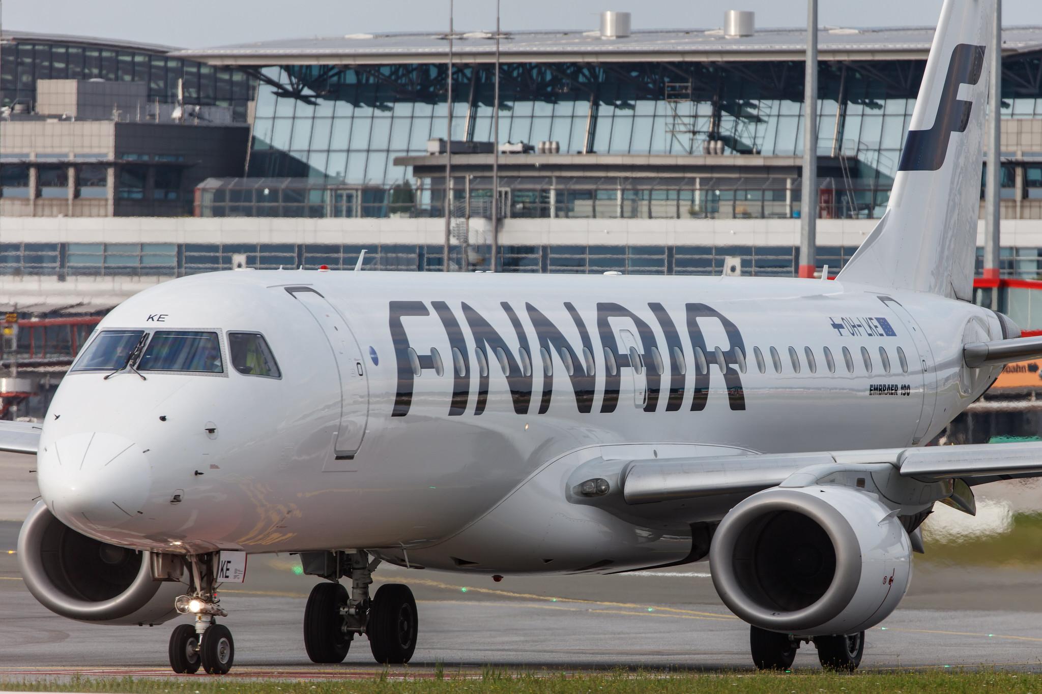 Hamburg Airport: Finnair (AY / FIN) | Operator: NORRA |  Embraer E190LR E190 | OH-LKE | MSN 19000059