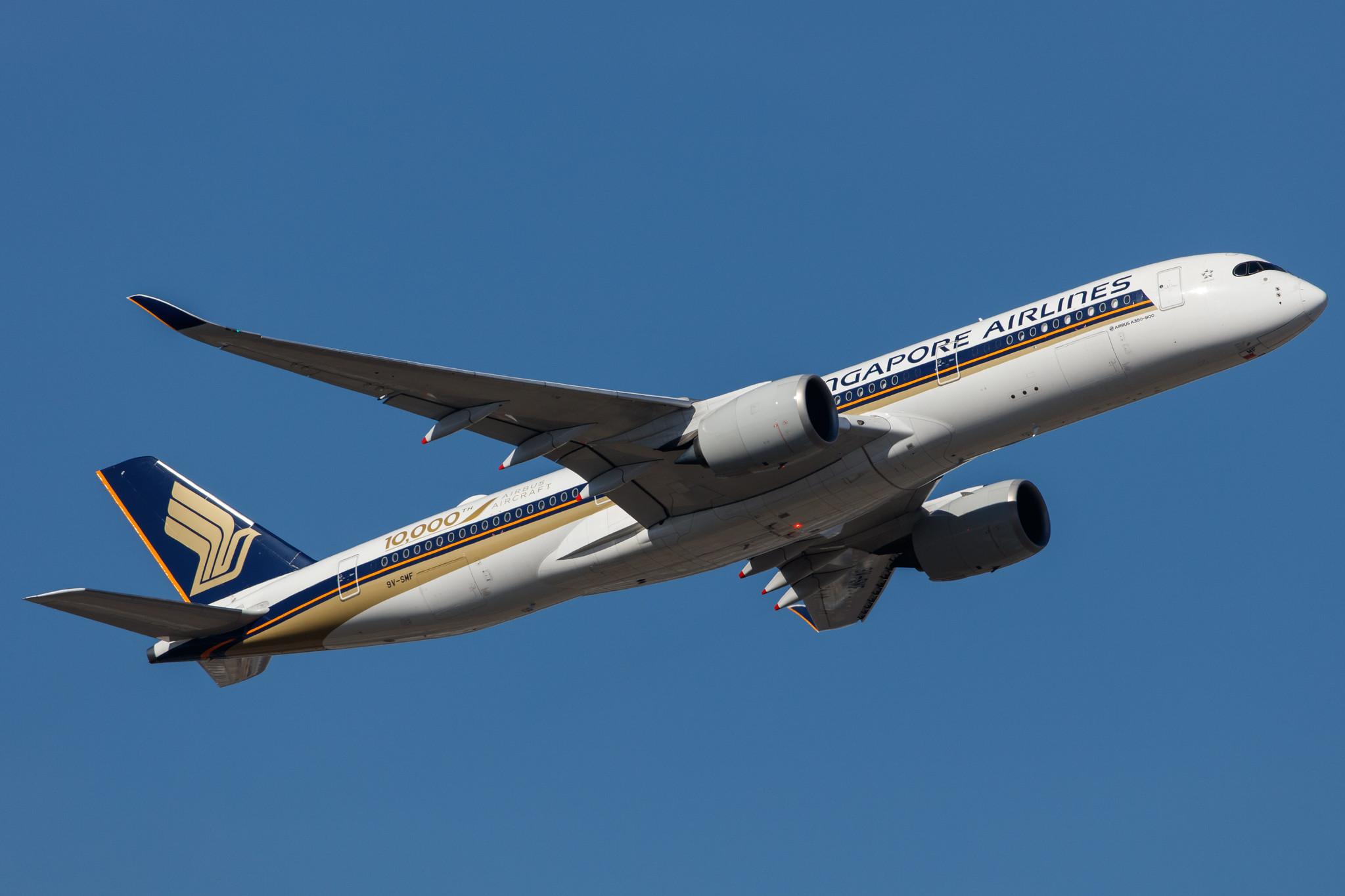 Frankfurt Airport: Singapore Airlines (SQ / SIA) | Livery: 10,000th Airbus Aircraft Sticker | Airbus A350-941 A359 | 9V-SMF | MSN 054