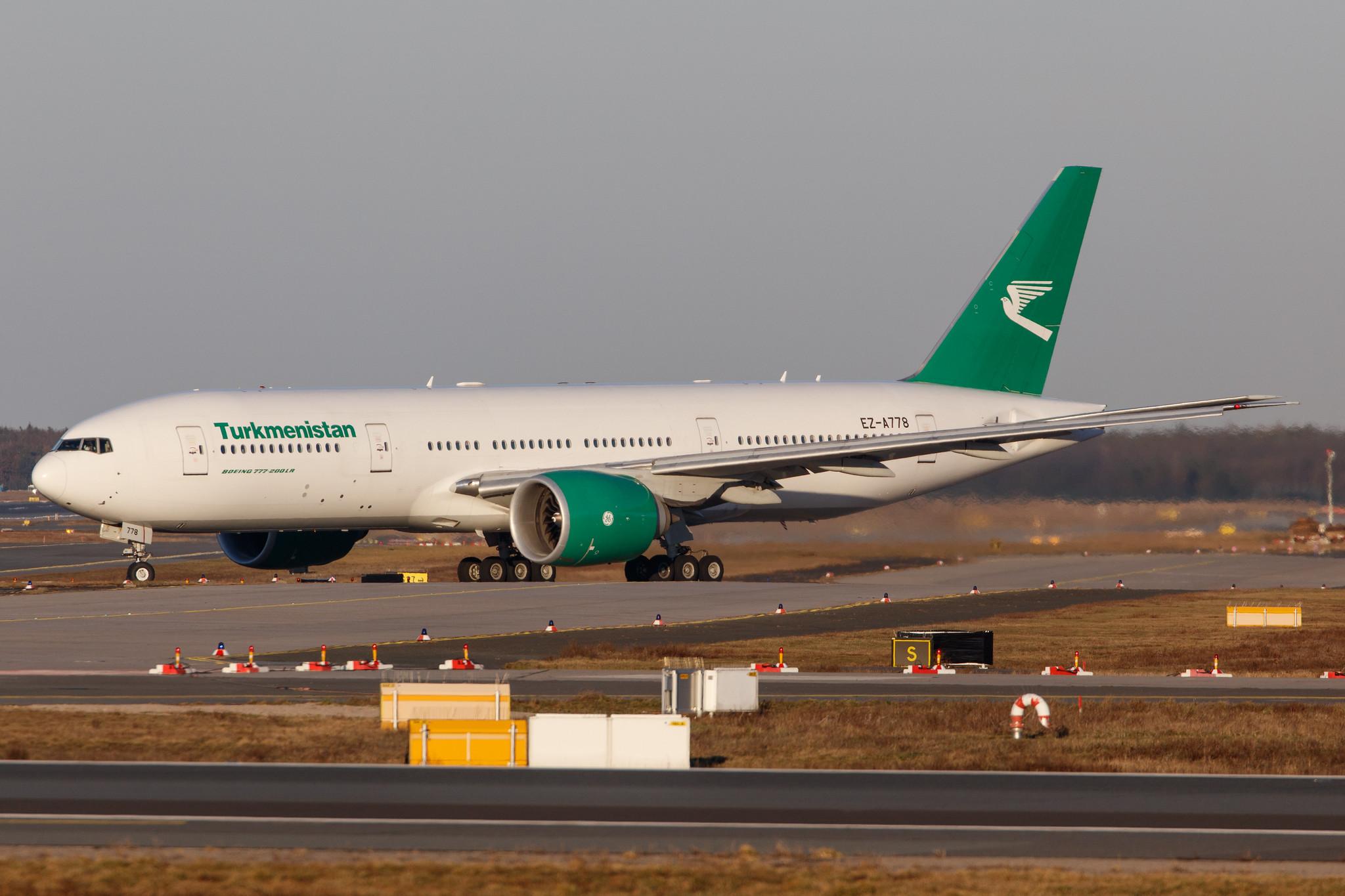 Frankfurt Airport: Turkmenistan Airlines (T5 / TUA) |  Boeing 777-22K(LR) B77L | EZ-A778 | MSN 42296