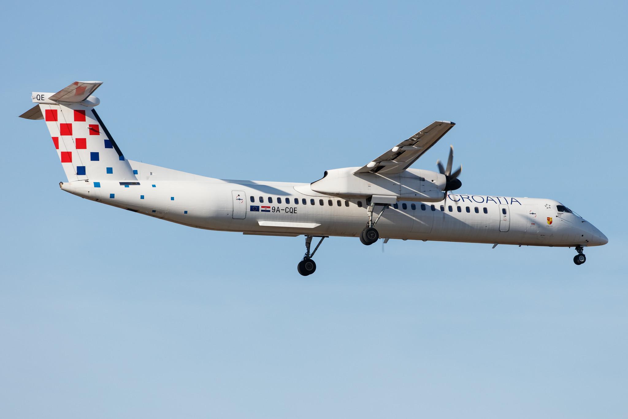Frankfurt Airport: Croatia Airlines (OU / CTN) | De Havilland Canada Dash 8-400 DH8D | 9A-CQE | MSN 4300