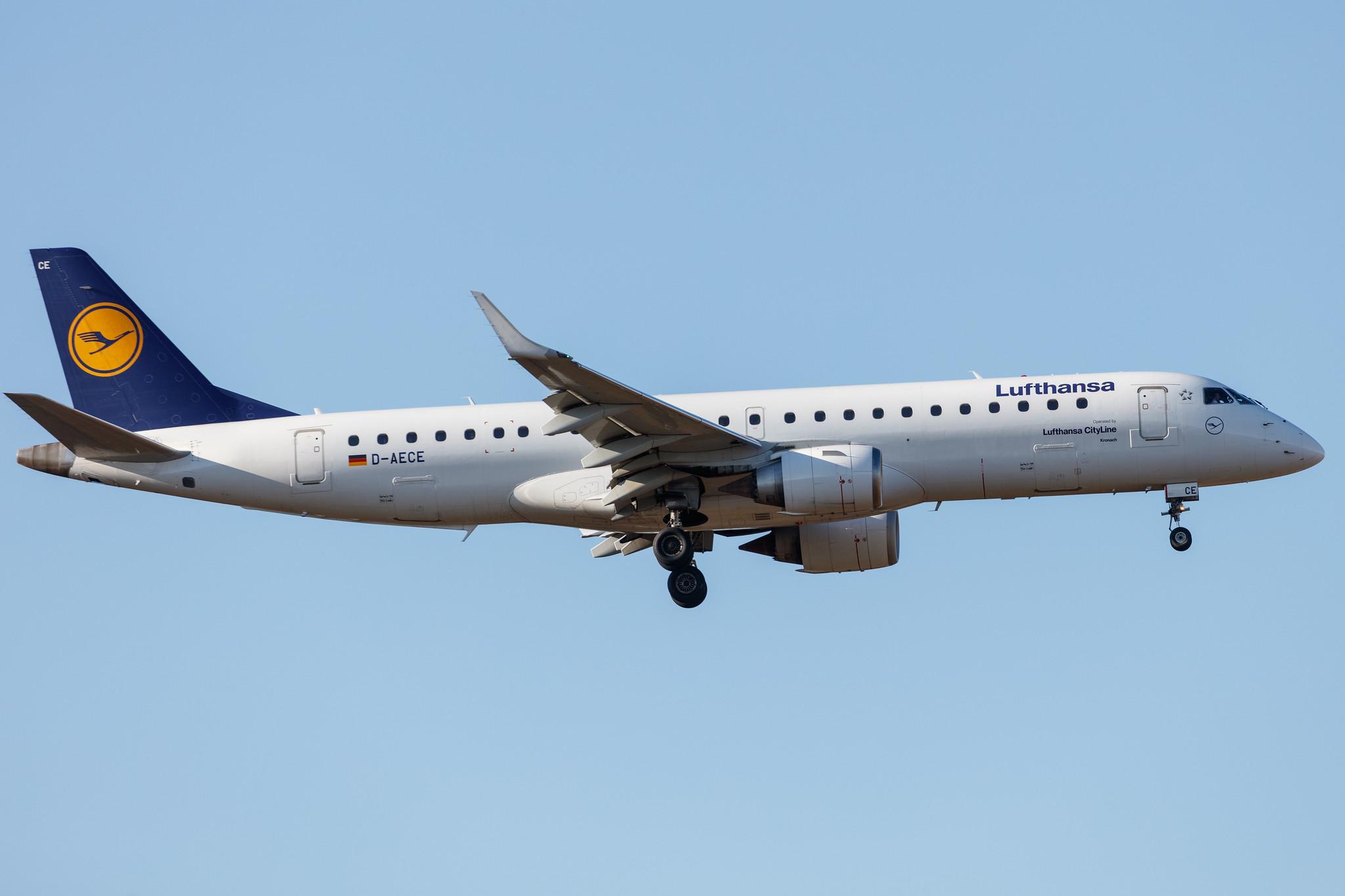 Frankfurt Airport: Lufthansa (LH / DLH) | Operator: Lufthansa CityLine |  Embraer E190LR E190 | D-AECE | MSN 19000341
