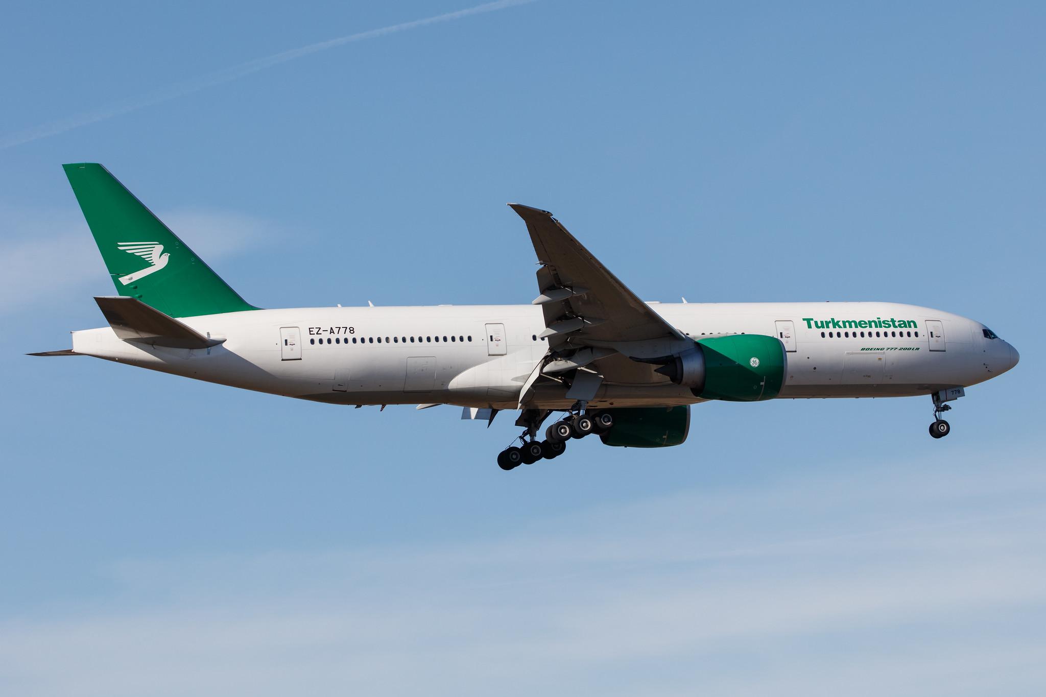 Frankfurt Airport: Turkmenistan Airlines (T5 / TUA) |  Boeing 777-22K(LR) B77L | EZ-A778 | MSN 42296
