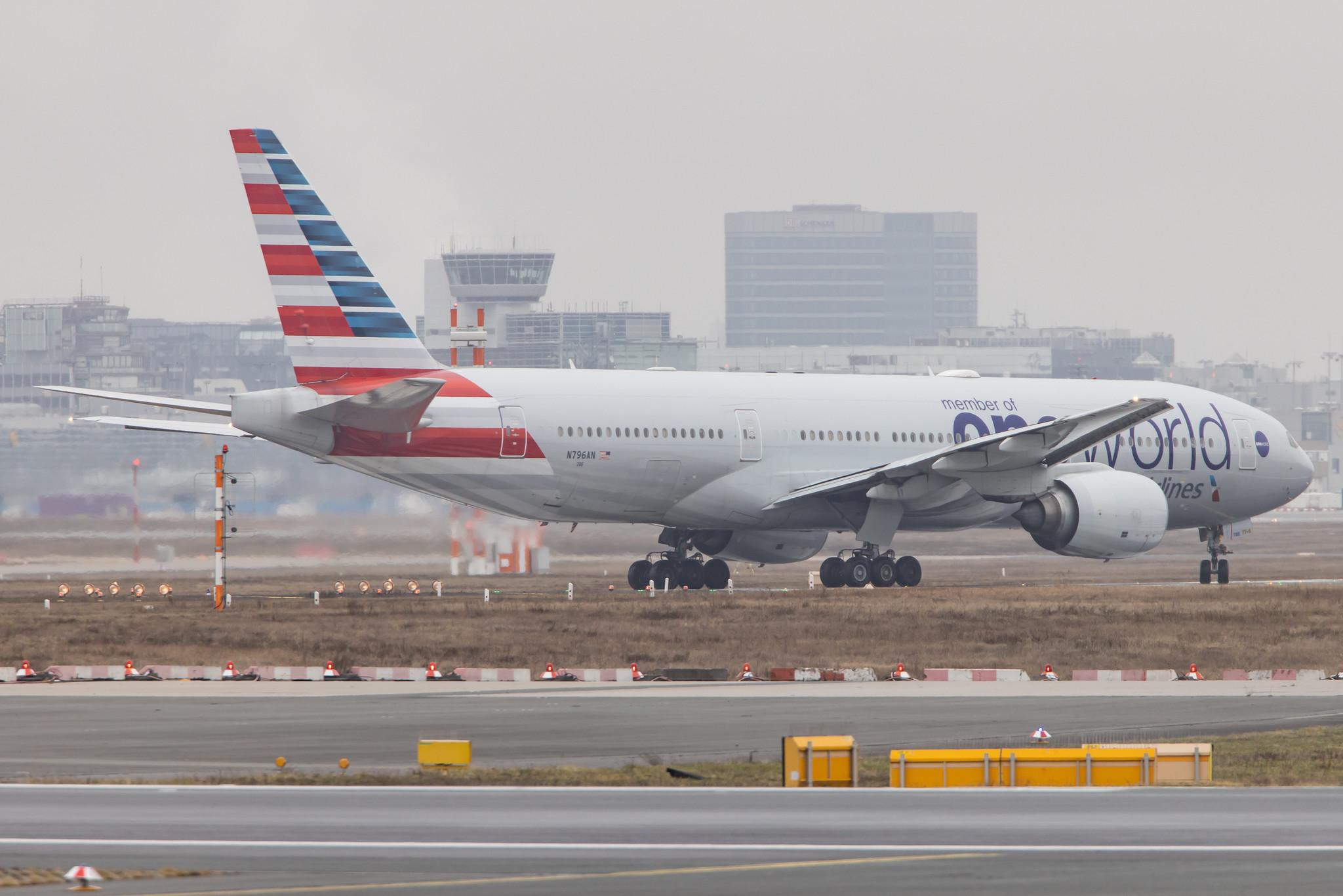 Frankfurt Airport: American Airlines (AA / AAL) |  Livery: Oneworld Livery |  Boeing 777-223(ER) B772 | N796AN | MSN 30796