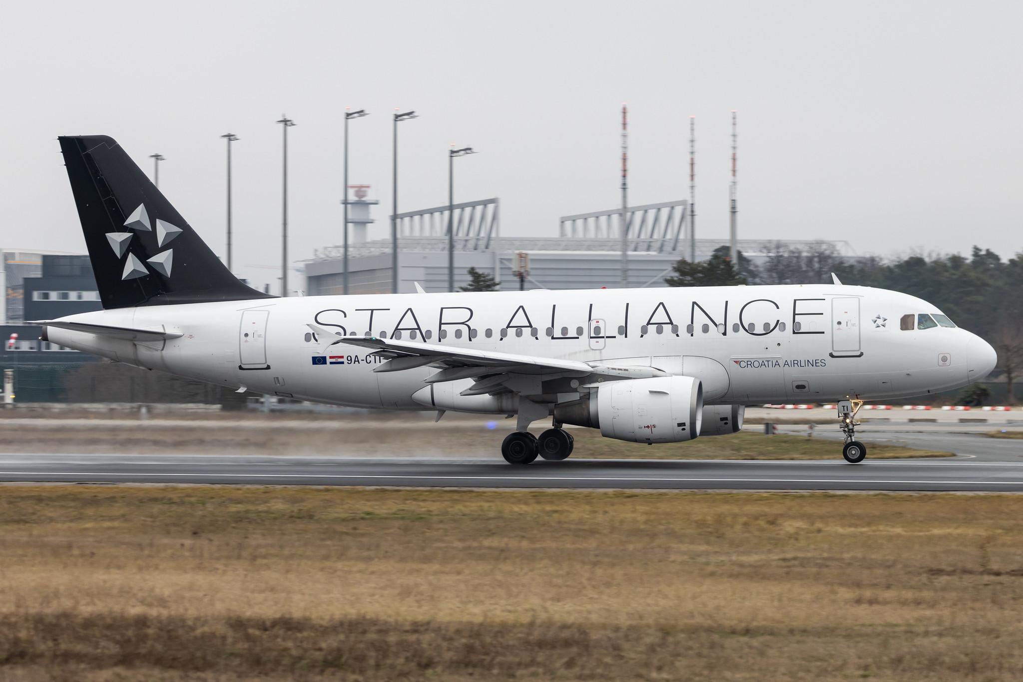 Frankfurt Airport: Croatia Airlines (OU / CTN) |  Livery: Star Alliance Livery |  Airbus A319-112 A319 | 9A-CTI | MSN 1029