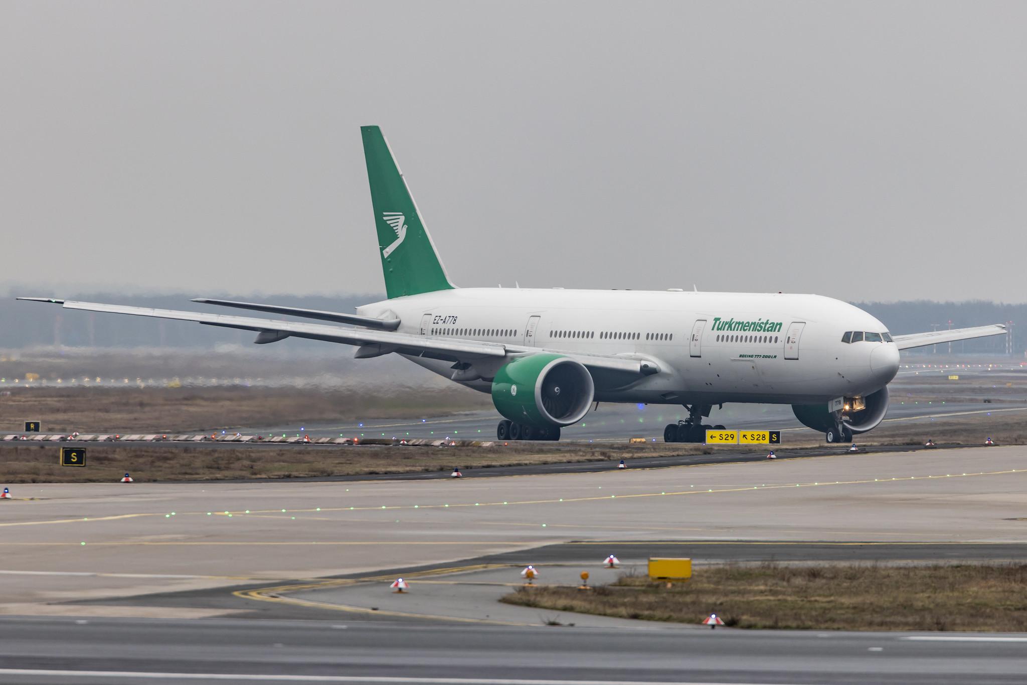 Frankfurt Airport: Turkmenistan Airlines (T5 / TUA) |  Boeing 777-22K(LR) B77L | EZ-A778 | MSN 42296