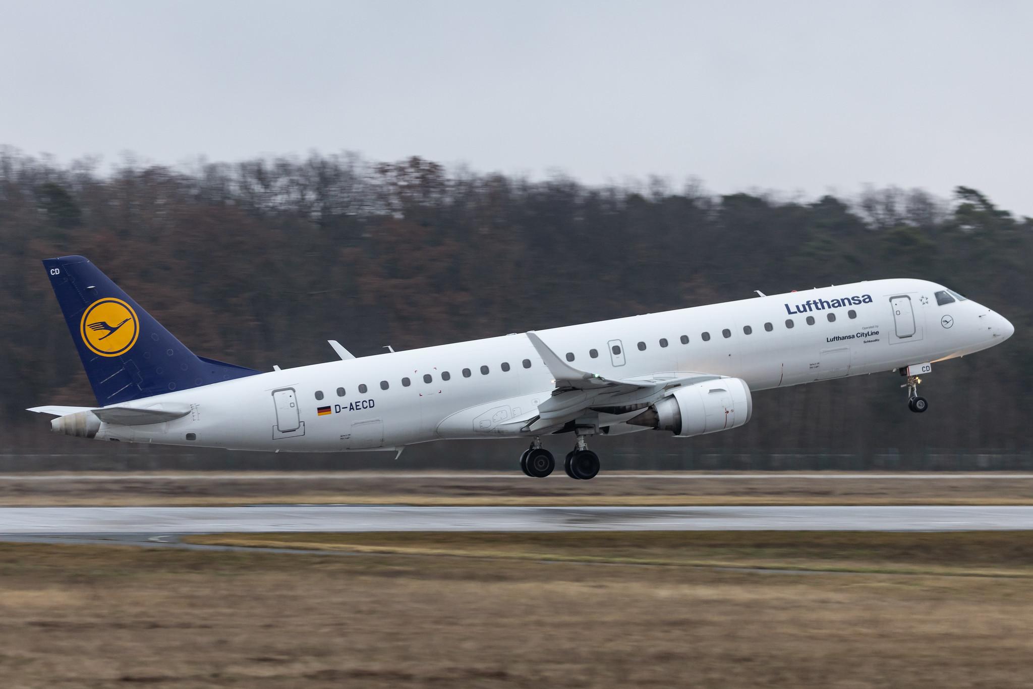 Frankfurt Airport: Lufthansa (LH / DLH) | Operator: Lufthansa CityLine |  Embraer E190LR E190 | D-AECD | MSN 19000337