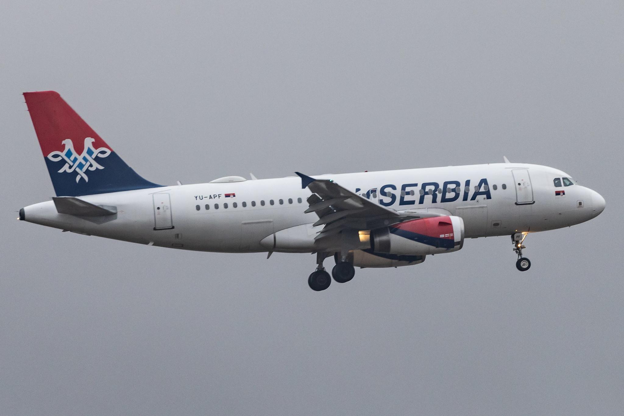 Frankfurt Airport: AirSERBIA (JU / ASL) |  Airbus A319-132 A319 | YU-APF | MSN 3317