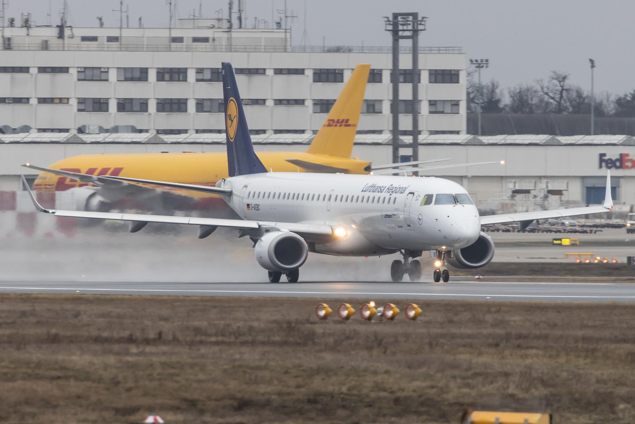 Frankfurt Airport: Lufthansa (LH / DLH) | Operator: Lufthansa CityLine |  Embraer E195LR E195 | D-AEBC | MSN 19000320
