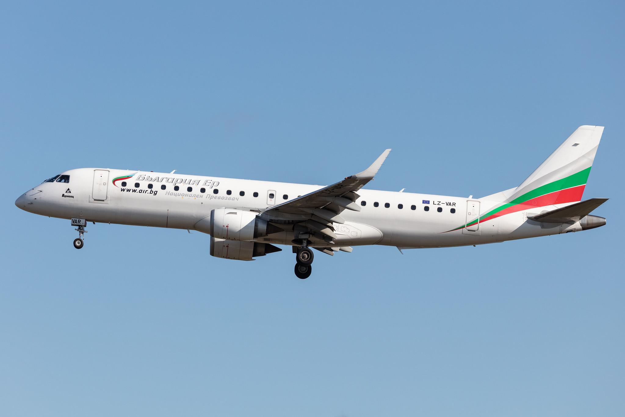 Frankfurt Airport: Bulgaria Air (FB / LZB) |  Embraer E190STD E190 | LZ-VAR | MSN 19000496