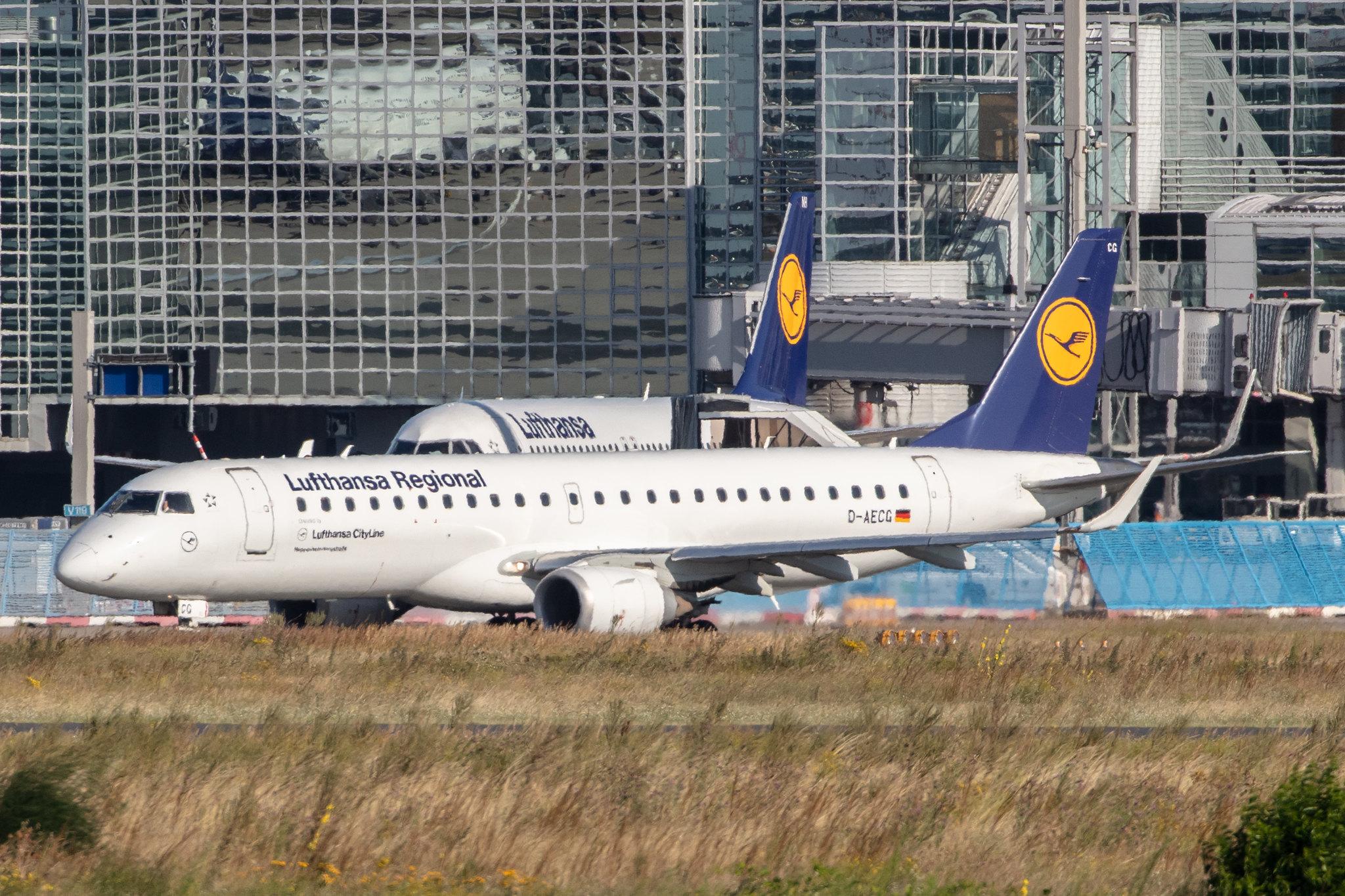 Frankfurt Airport: Lufthansa (LH / DLH) | Operator: Lufthansa CityLine |  Embraer E190LR E190 | D-AECG | MSN 19000368
