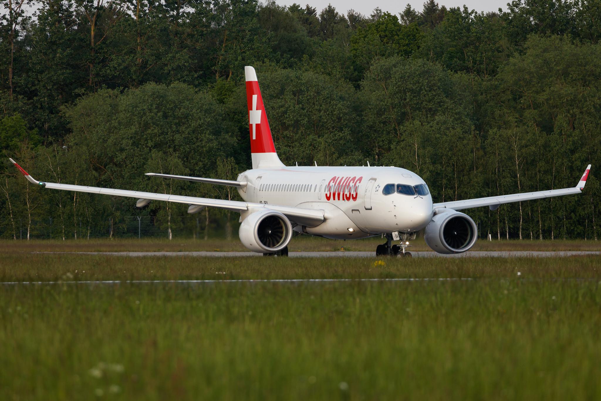 Hamburg Airport: Swiss (LX / SWR) |  Airbus A220-100 BCS1 | HB-JBA | MSN 50010