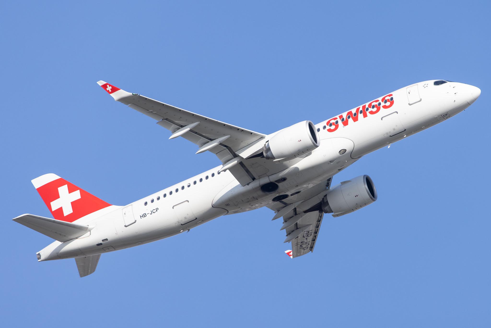 London Heathrow: Swiss (LX / SWR) |  Airbus A220-300 BCS3 | HB-JCP | MSN 55036