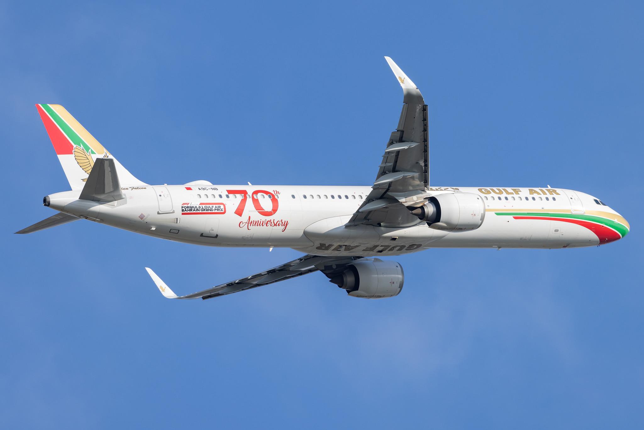 London Heathrow: Gulf Air (GF / GFA) |  Livery: Retro 1976 Livery |  Airbus A321-253NX A21N | A9C-NB | MSN 10169