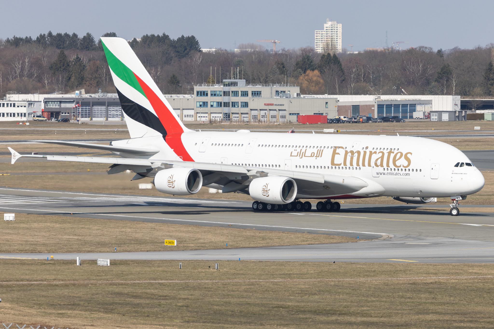 Hamburg Airport: Emirates (EK / UAE) |  Airbus A380-861 A388 | A6-EEV | MSN 150