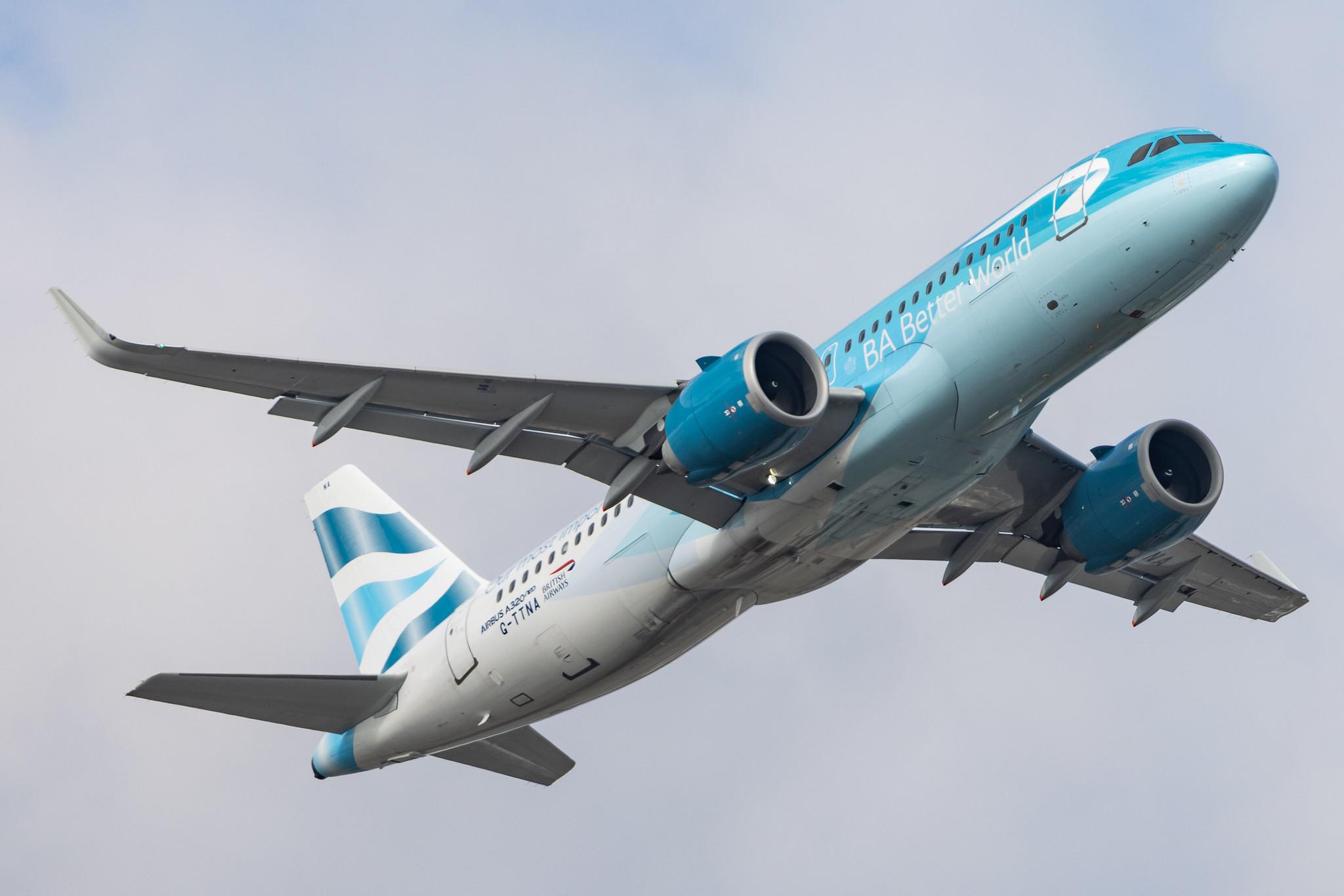 London Heathrow: British Airways (BA / BAW) |  Livery: BA Better World Livery |  Airbus A320-251N A20N | G-TTNA | MSN 8108
