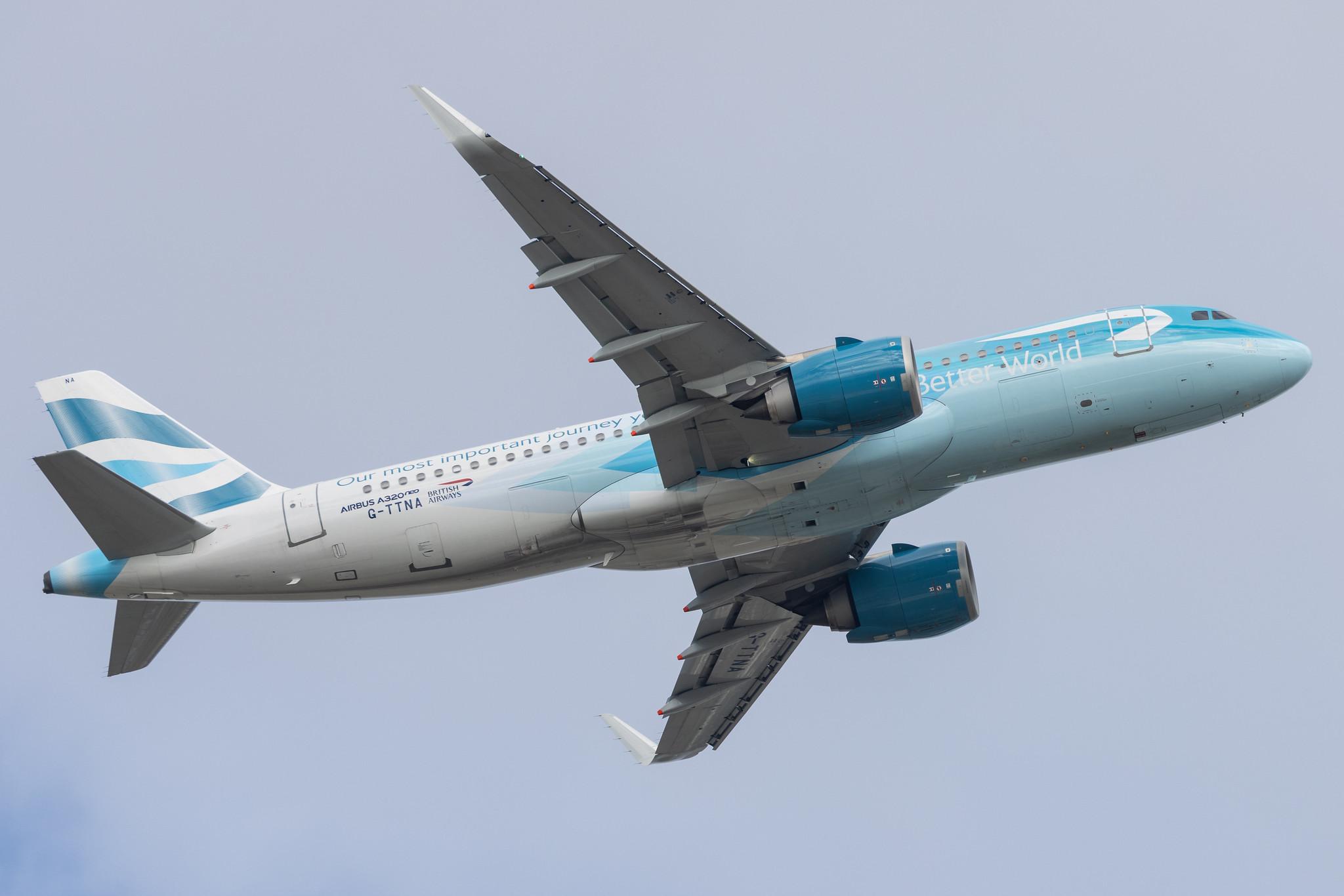 London Heathrow: British Airways (BA / BAW) |  Livery: BA Better World Livery |  Airbus A320-251N A20N | G-TTNA | MSN 8108