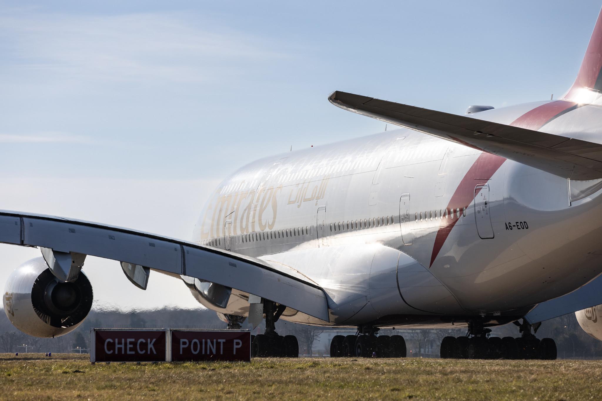 Hamburg Airport: Emirates (EK / UAE) |  Airbus A380-861 A388 | A6-EOD | MSN 168