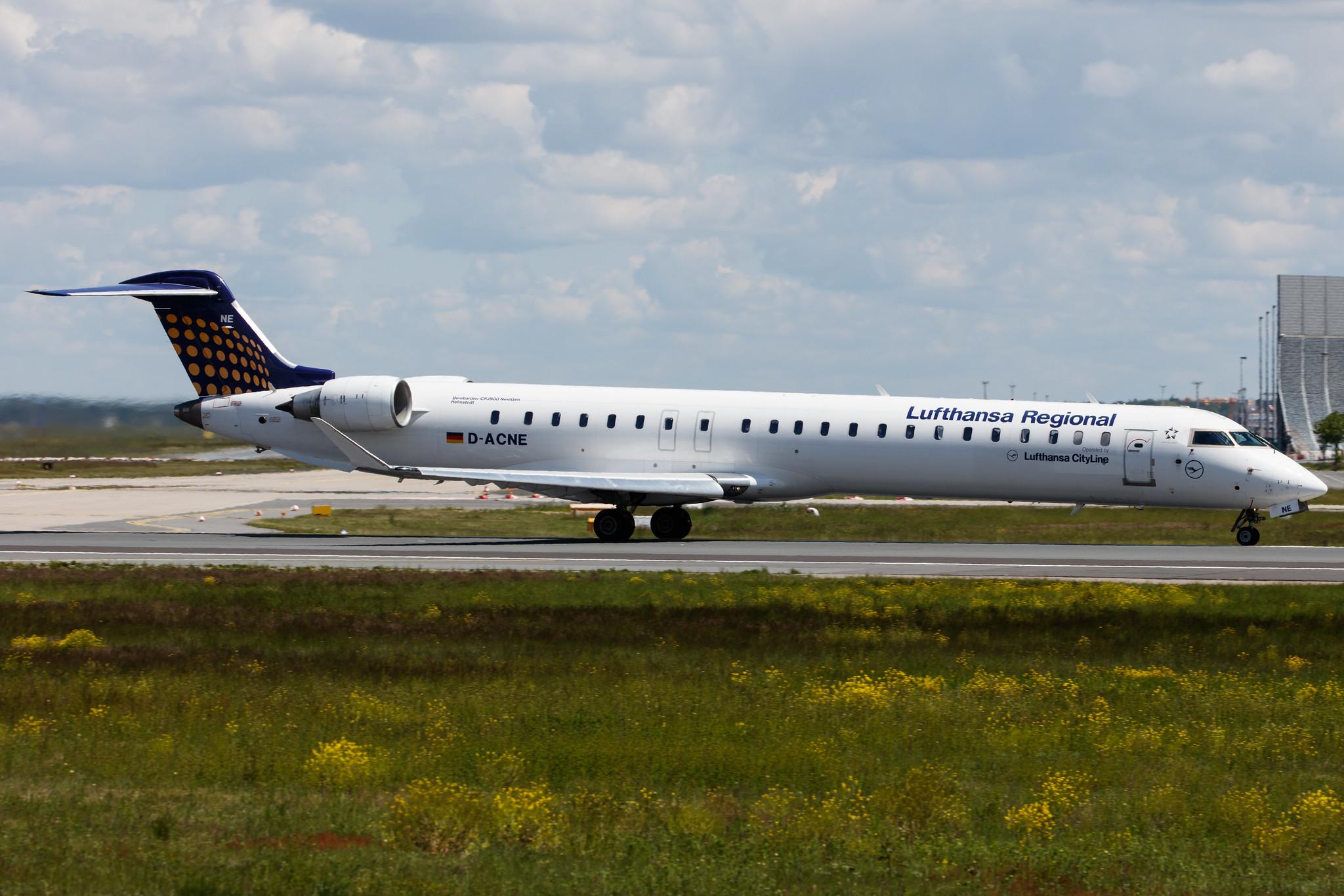 Frankfurt Airport: Lufthansa (LH / DLH) | Operator: Lufthansa CityLine |  Mitsubishi CRJ-900LR CRJ9 | D-ACNE | MSN 15241